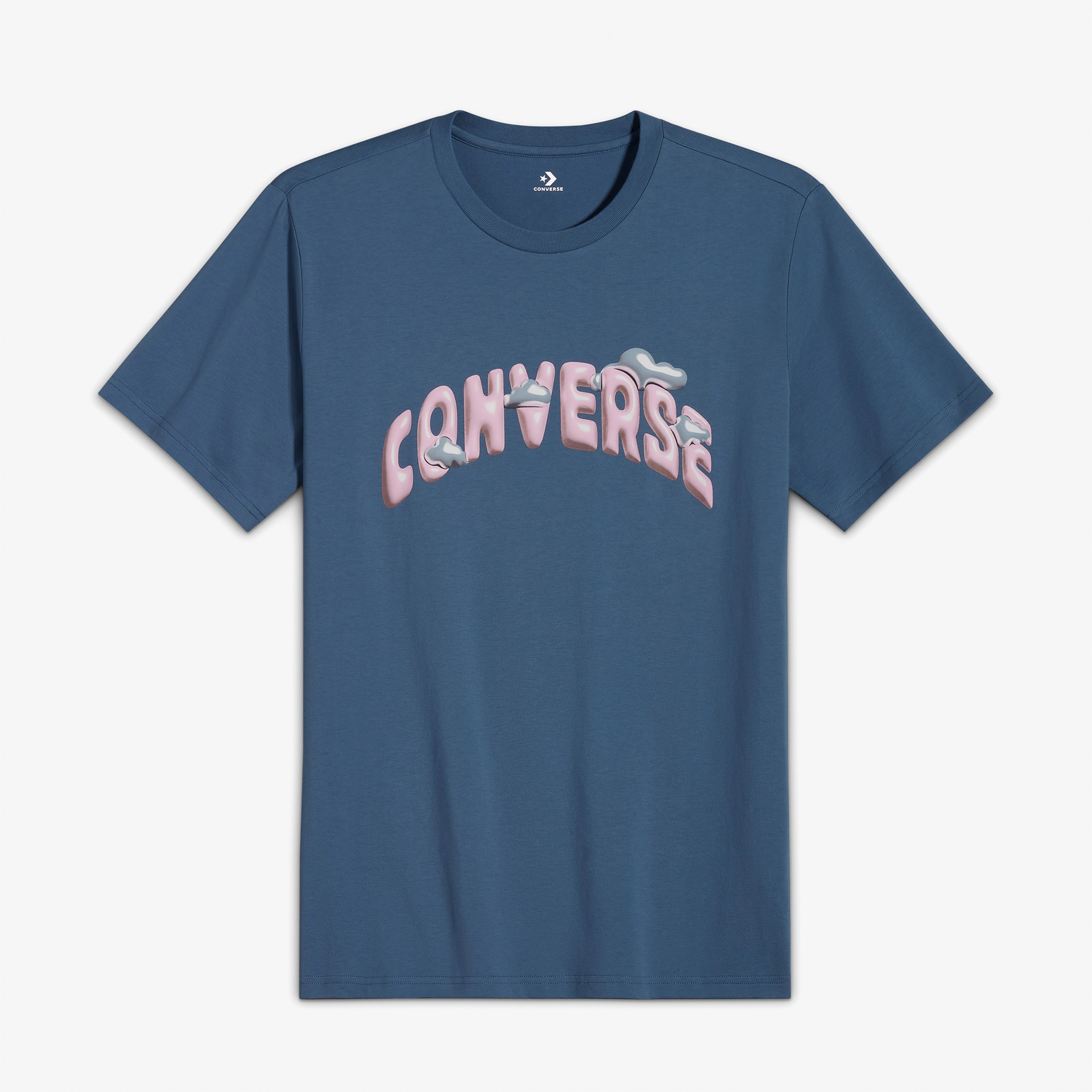 Converse Classic Erkek Grafik Baskılı Mavi T-Shirt