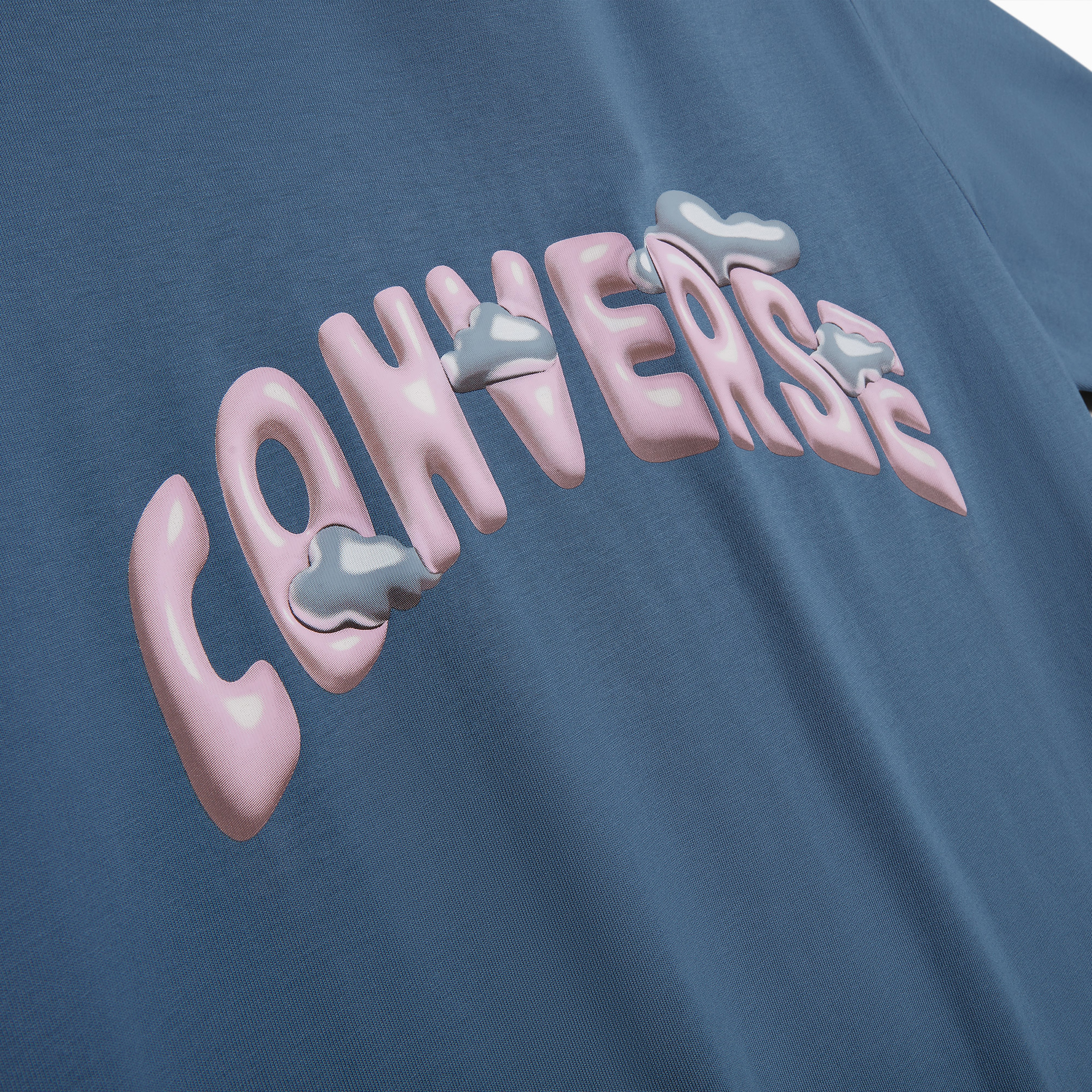 Converse Classic Erkek Grafik Baskılı Mavi T-Shirt