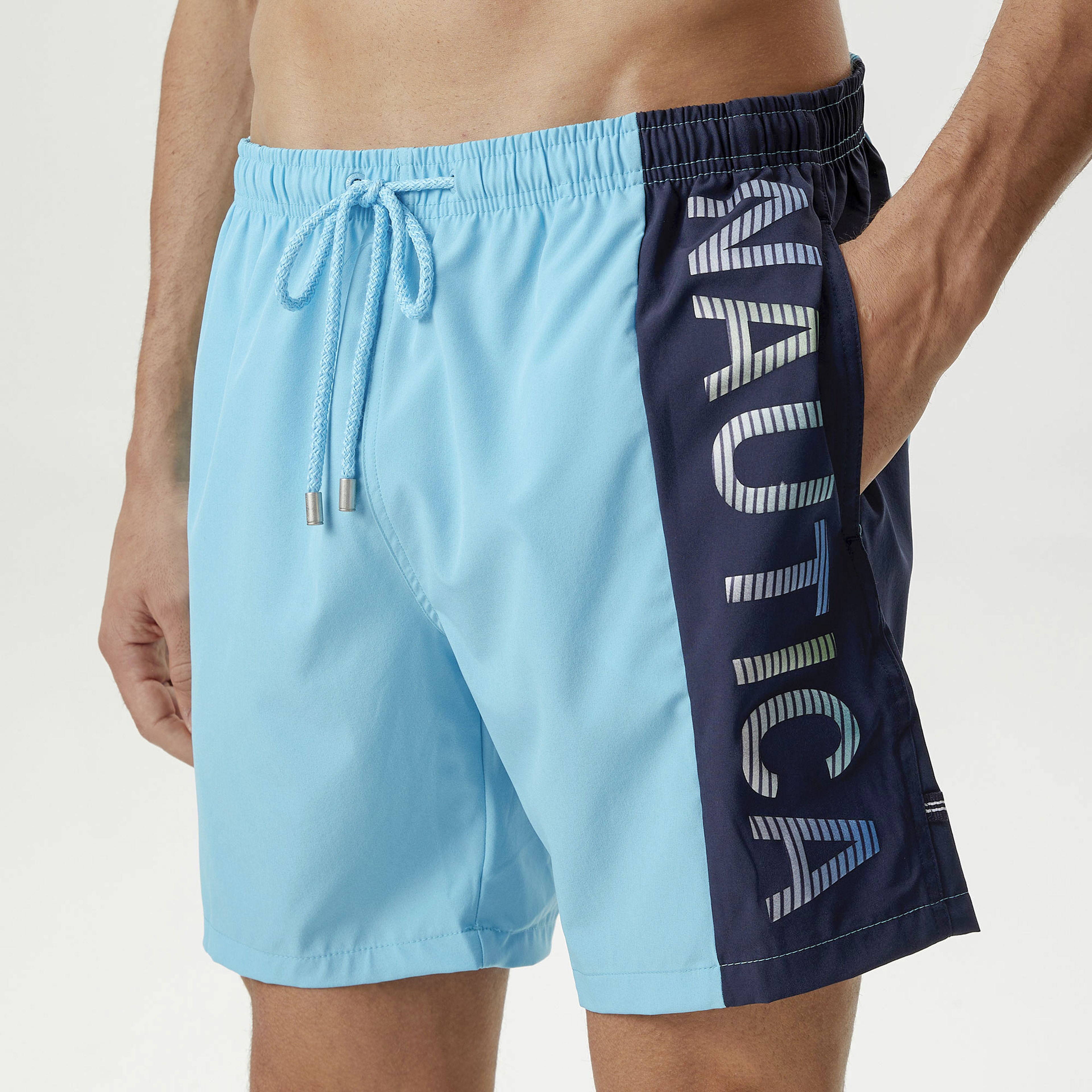 Nautica Erkek Mavi Baskılı Deniz Şortu