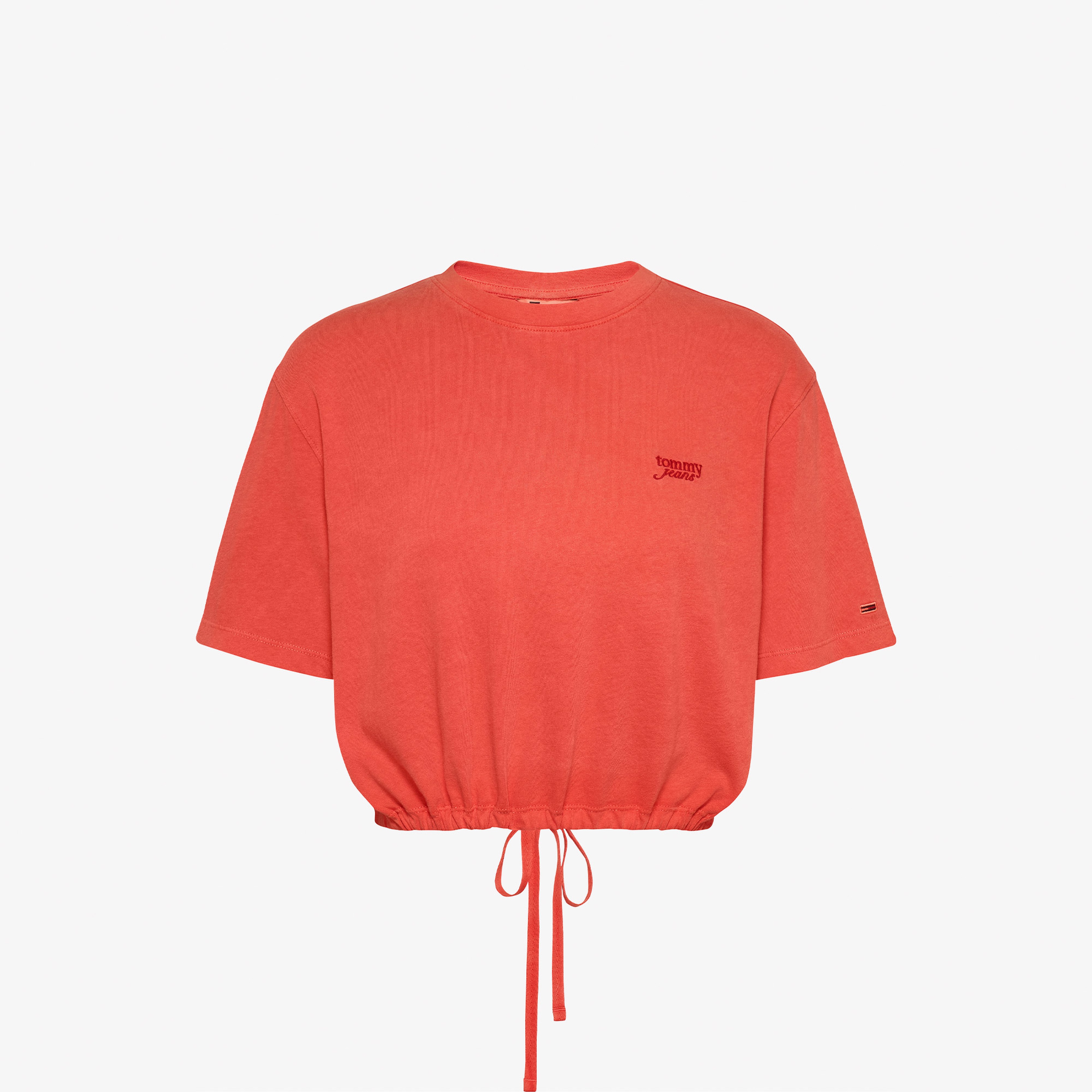 Tommy Jeans Cropped Gmd Script Open Back Kadın Turuncu T-Shirt