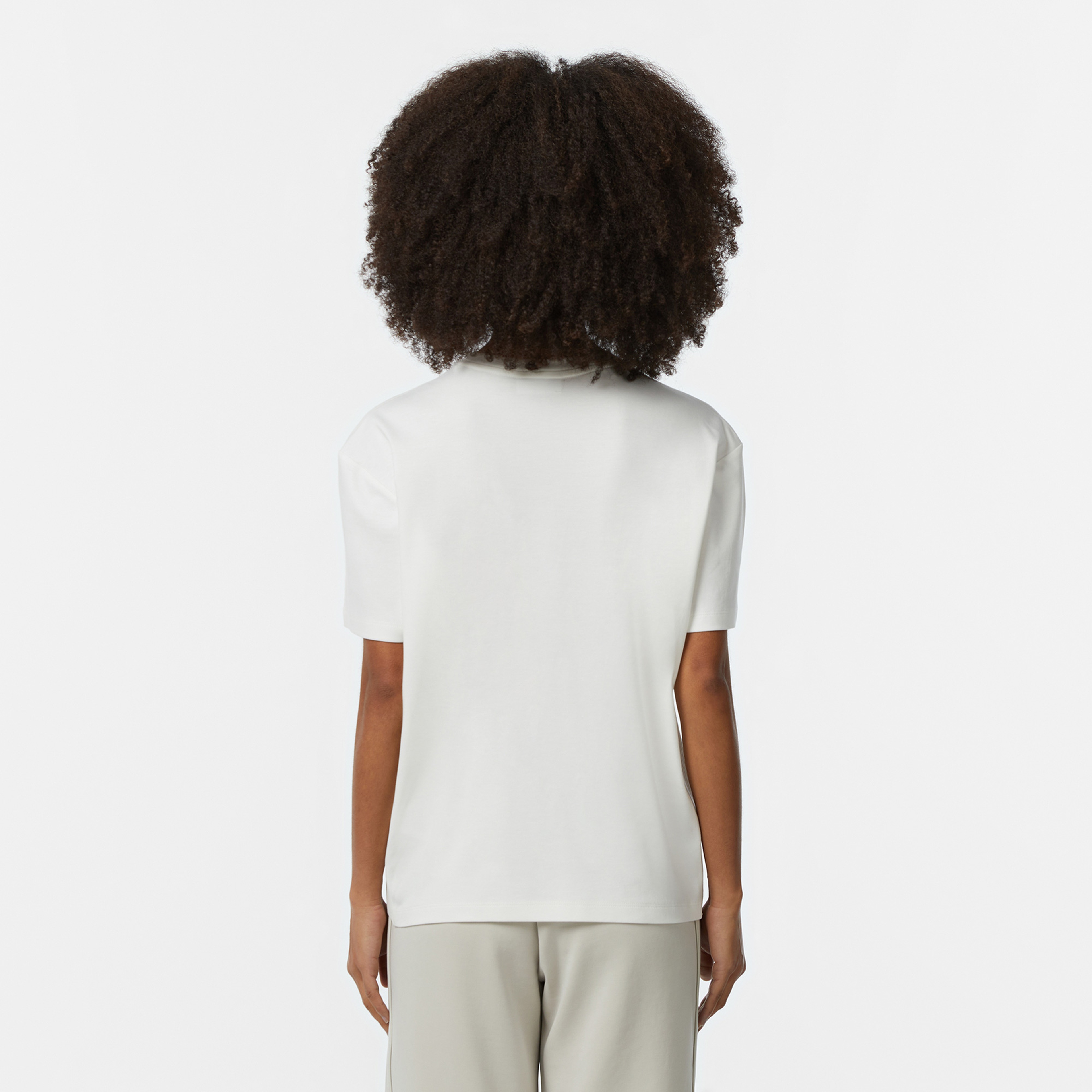 Kadın Relaxed Fit Bisiklet Yaka Beyaz T-Shirt