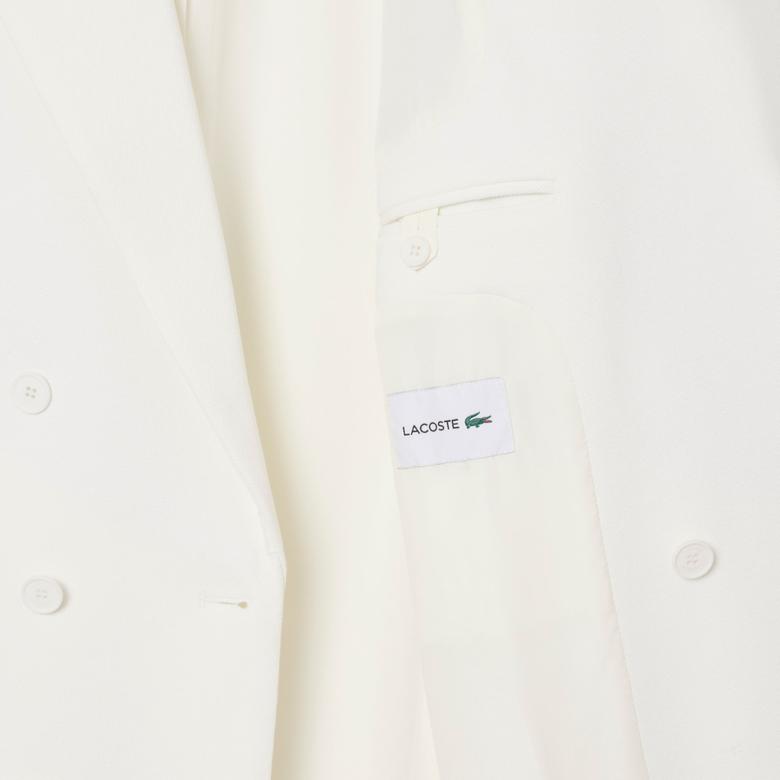 Erkek Classic Fit Beyaz Ceket