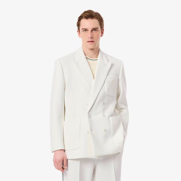 Erkek Classic Fit Beyaz Ceket