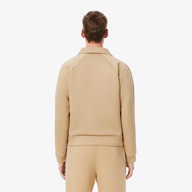 Erkek Regular Fit Fermuarlı Bej Sweatshirt