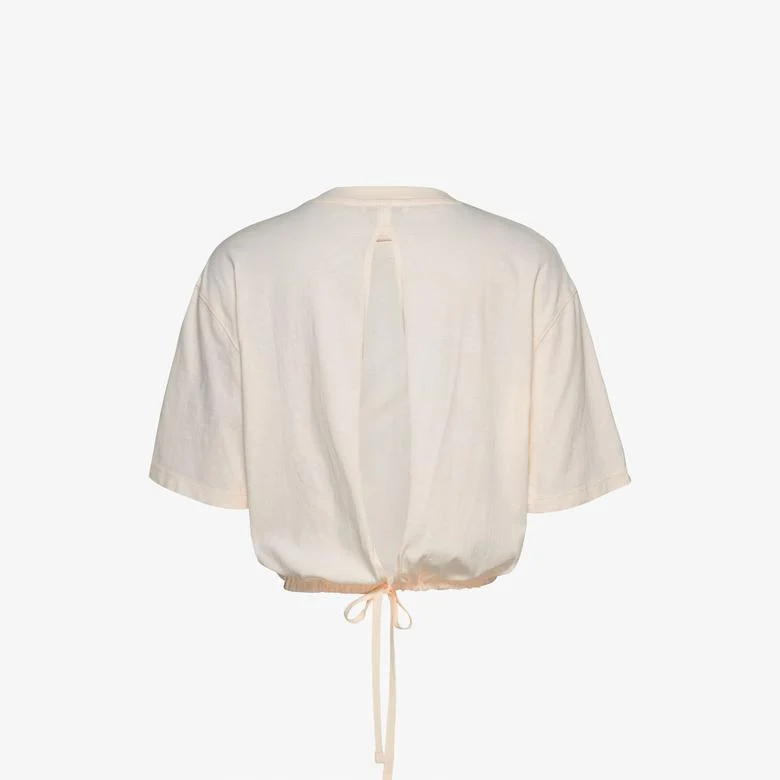 Tommy Jeans Cropped Gmd Script Open Back Kadın Beyaz T-Shirt