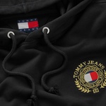 Tommy Hilfiger Tjm Reg Tommy Crest Erkek Siyah Hoodie