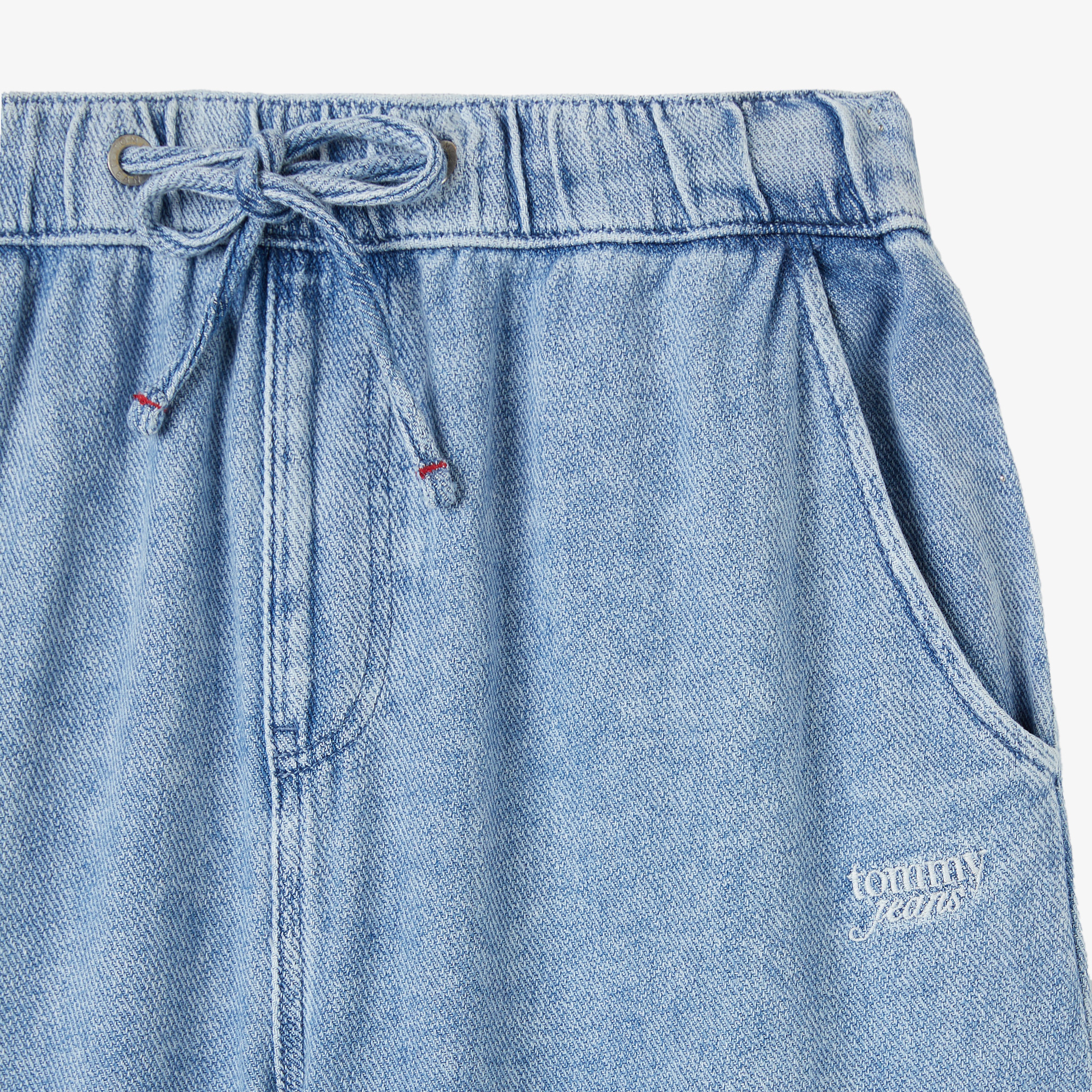 Tommy Hilfiger Twill Denim Long Palazzo Kadın Mavi Pantolon