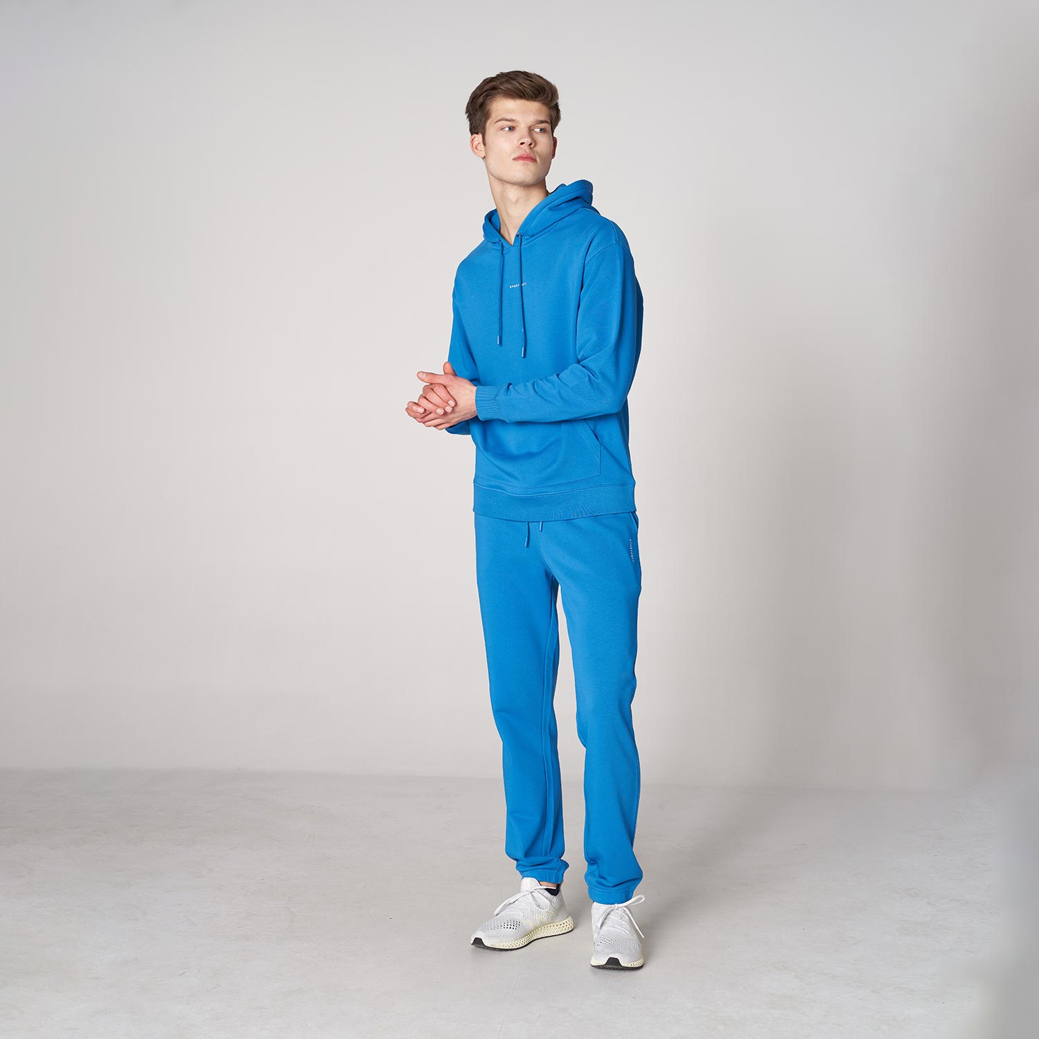 SPORTEMPT Oversized Kapüşonlu Erkek Mavi Sweatshirt