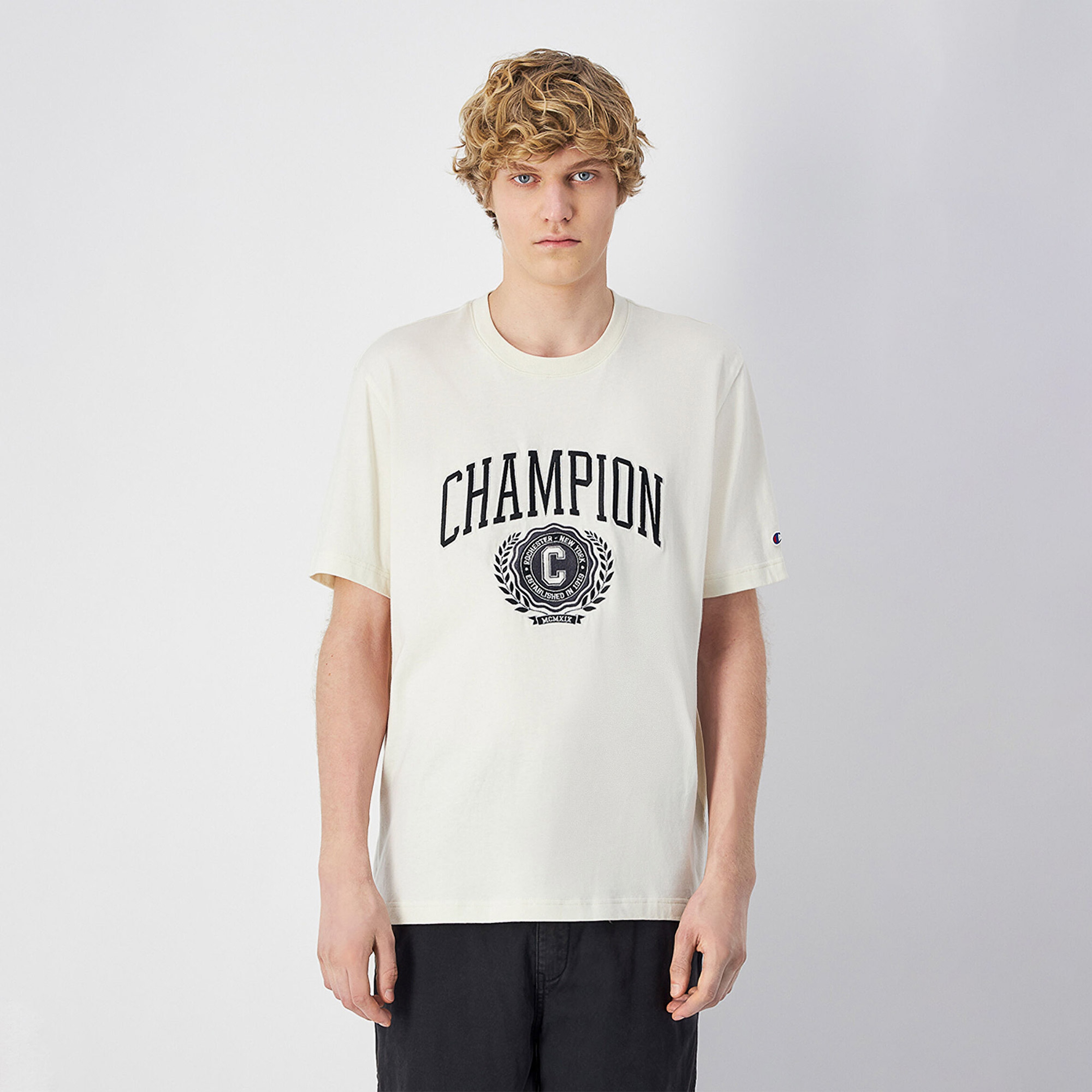 Champion Yearbook Erkek Beyaz T-Shirt