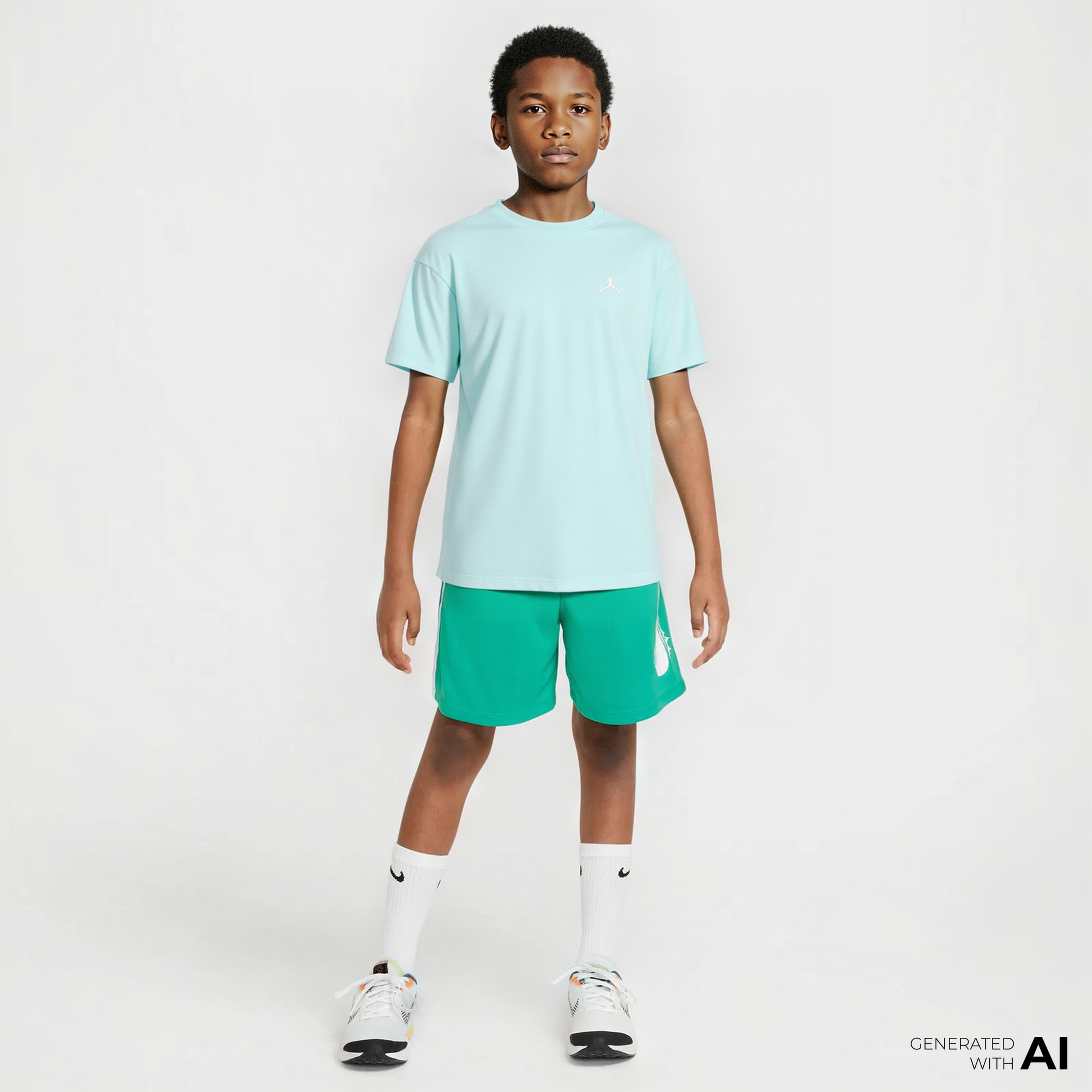 Jordan Jdg MJ Brklyn Essentials Çocuk Mavi Kısa Kol T-Shirt