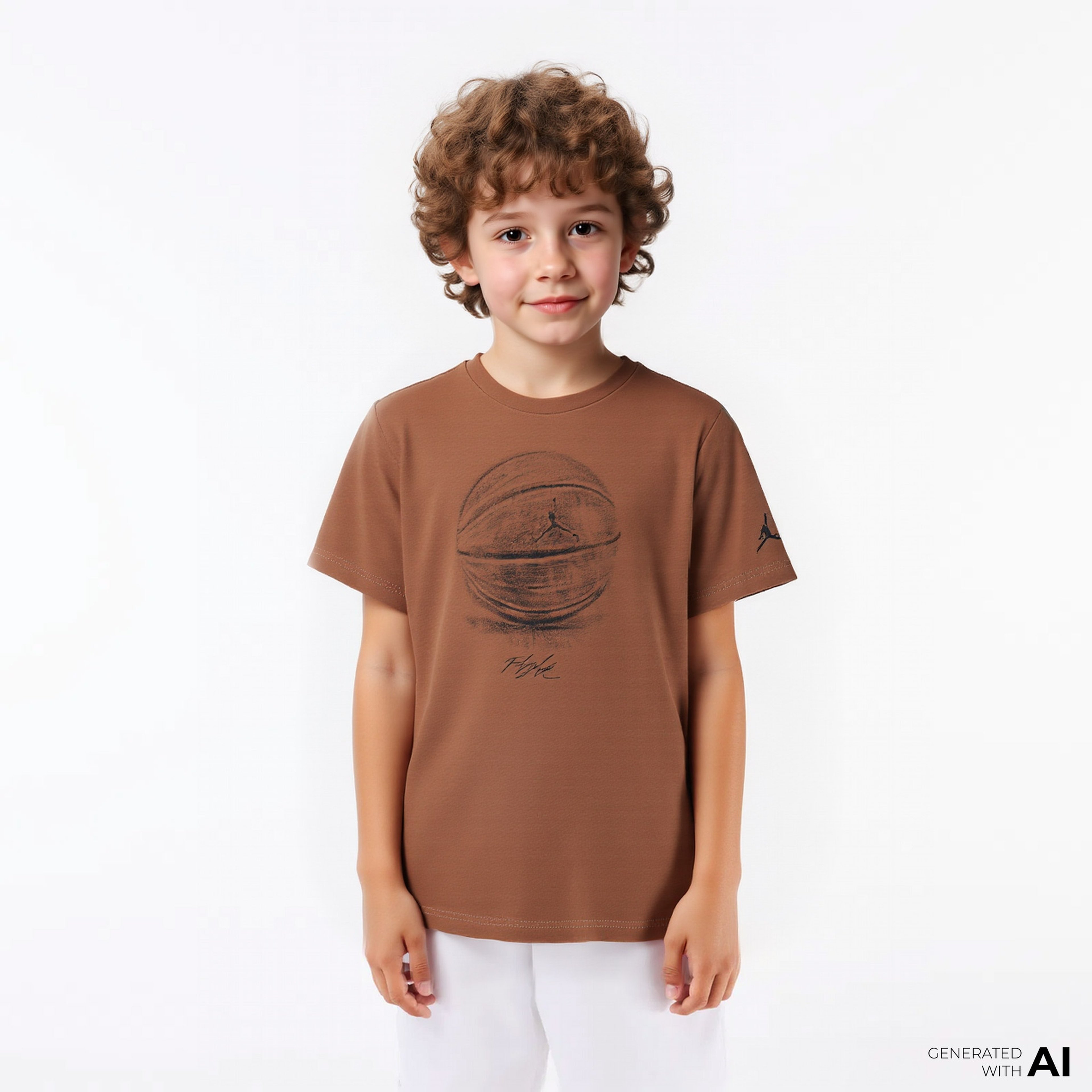 Jordan Game Of Flight Çocuk Kahverengi Günlük T-Shirt