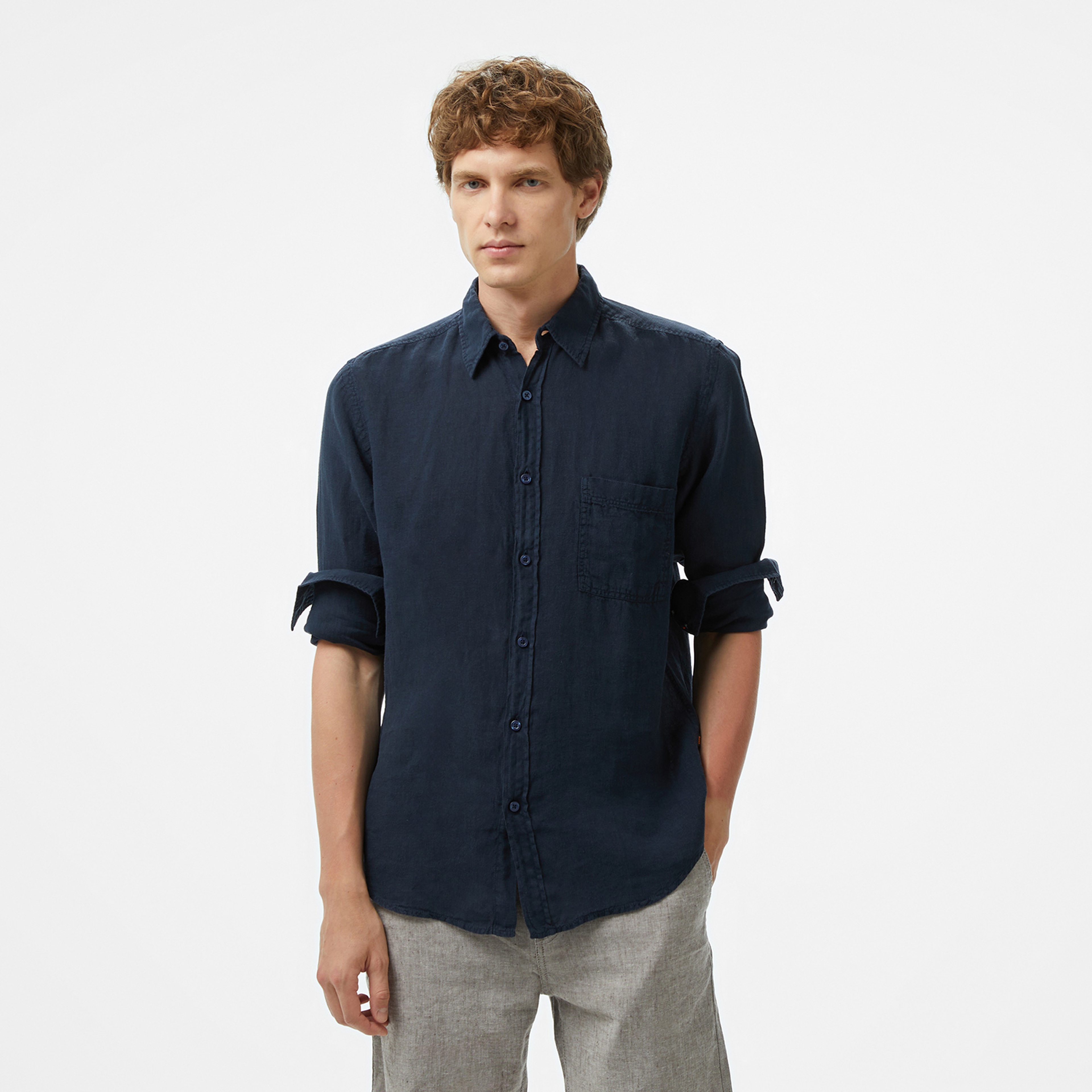 Boss Relegant 6 Erkek Lacivert Gömlek