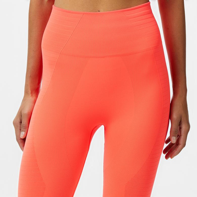 Jerf Gela Yüksek Bel Kadın Turuncu Spor Tayt