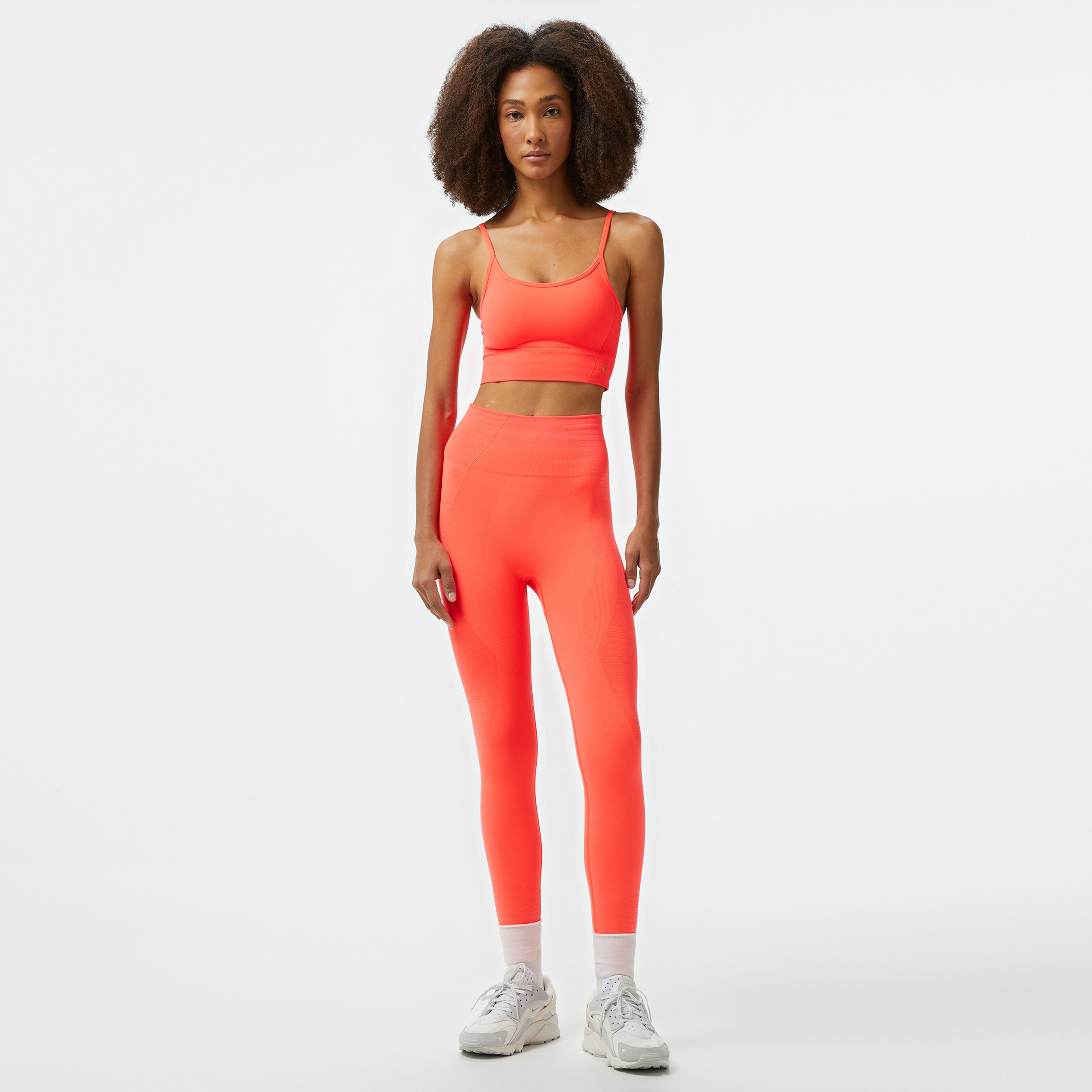 Jerf Gela Yüksek Bel Kadın Turuncu Spor Tayt