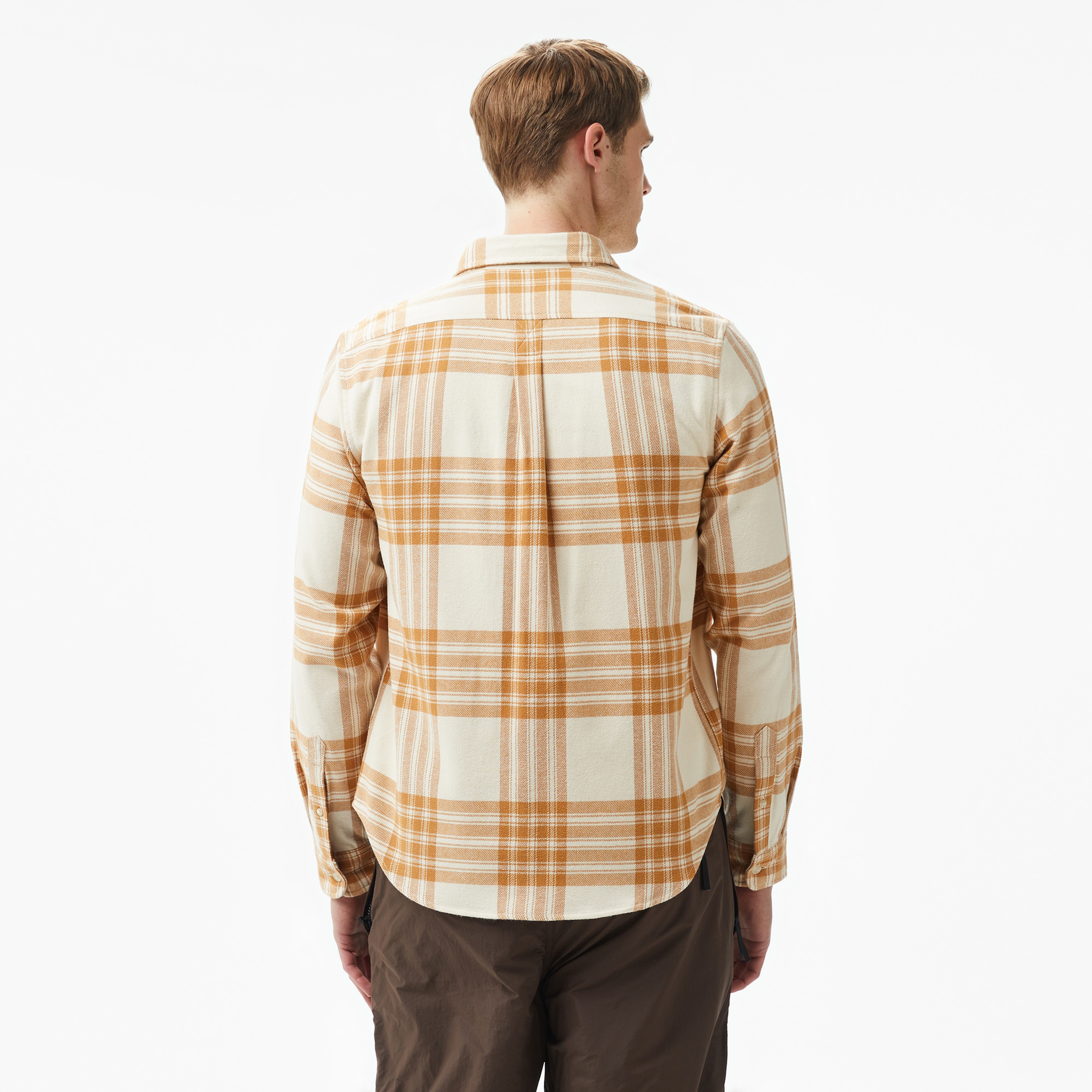 Timberland Midweight Flannel Check Erkek Bej T-Shirt