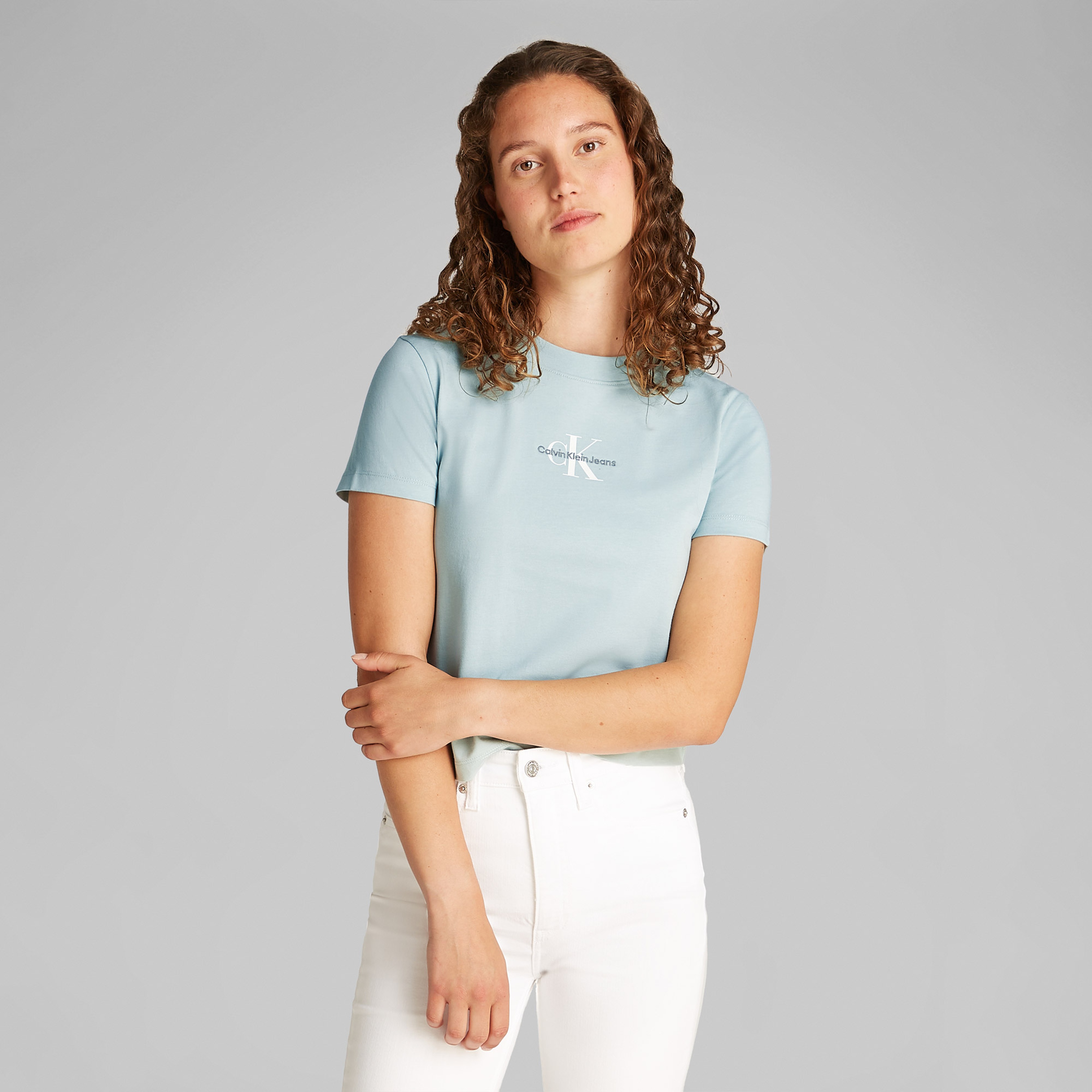 Calvin Klein Kadın Mavi T-Shirt