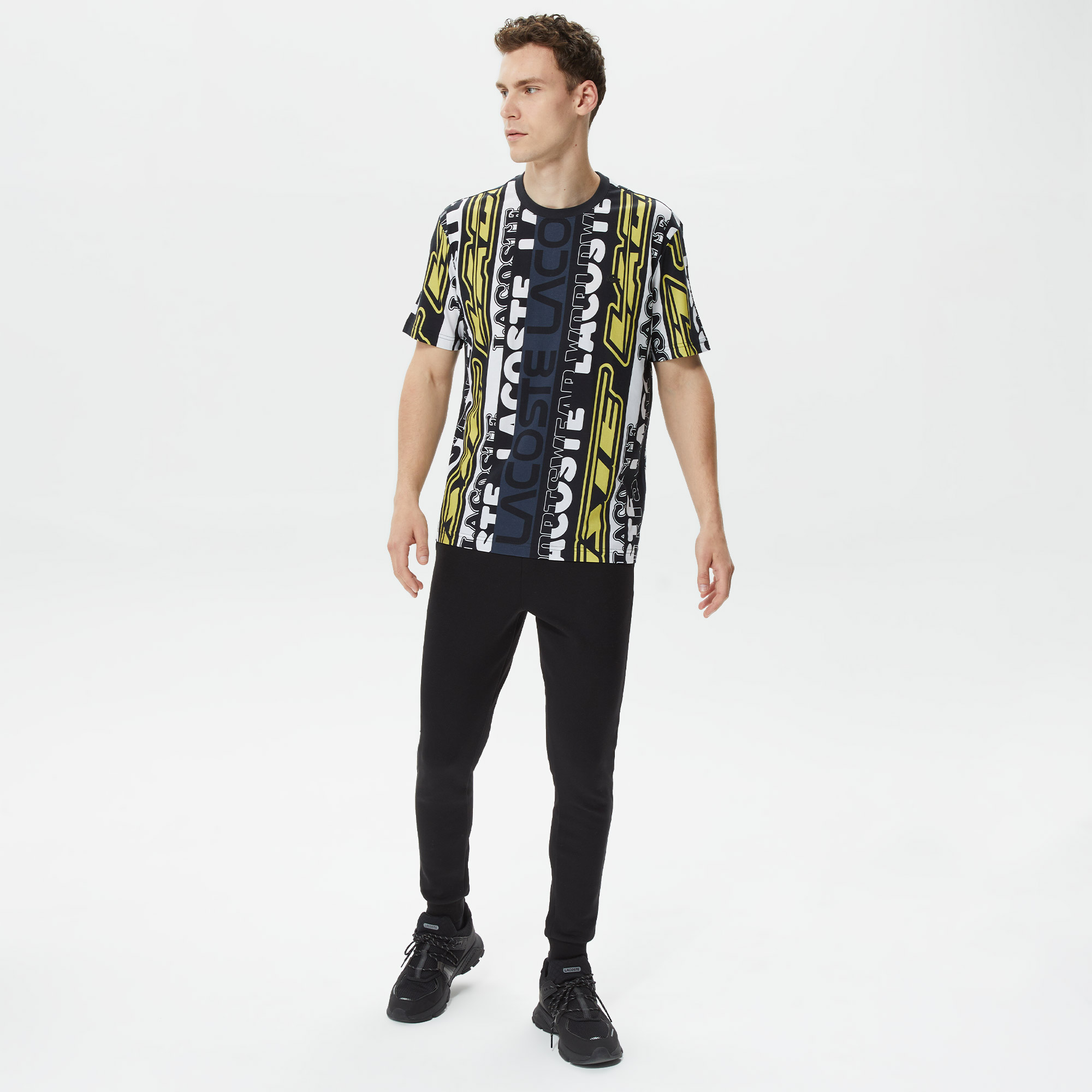 Erkek Regular Fit Bisiklet Yaka Baskılı Siyah T-Shirt