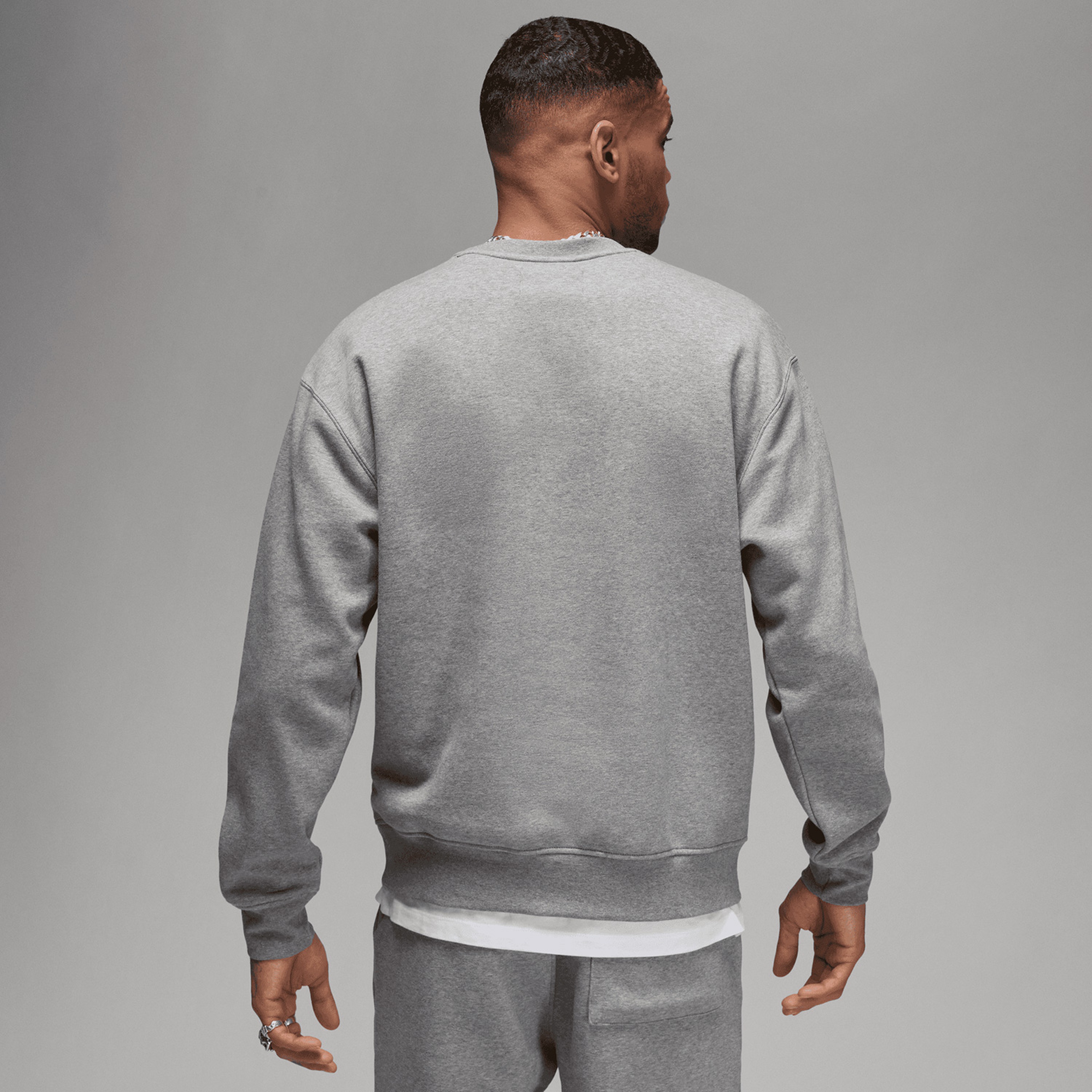 Jordan Essentials Flc Crew Erkek Gri Sweatshirt