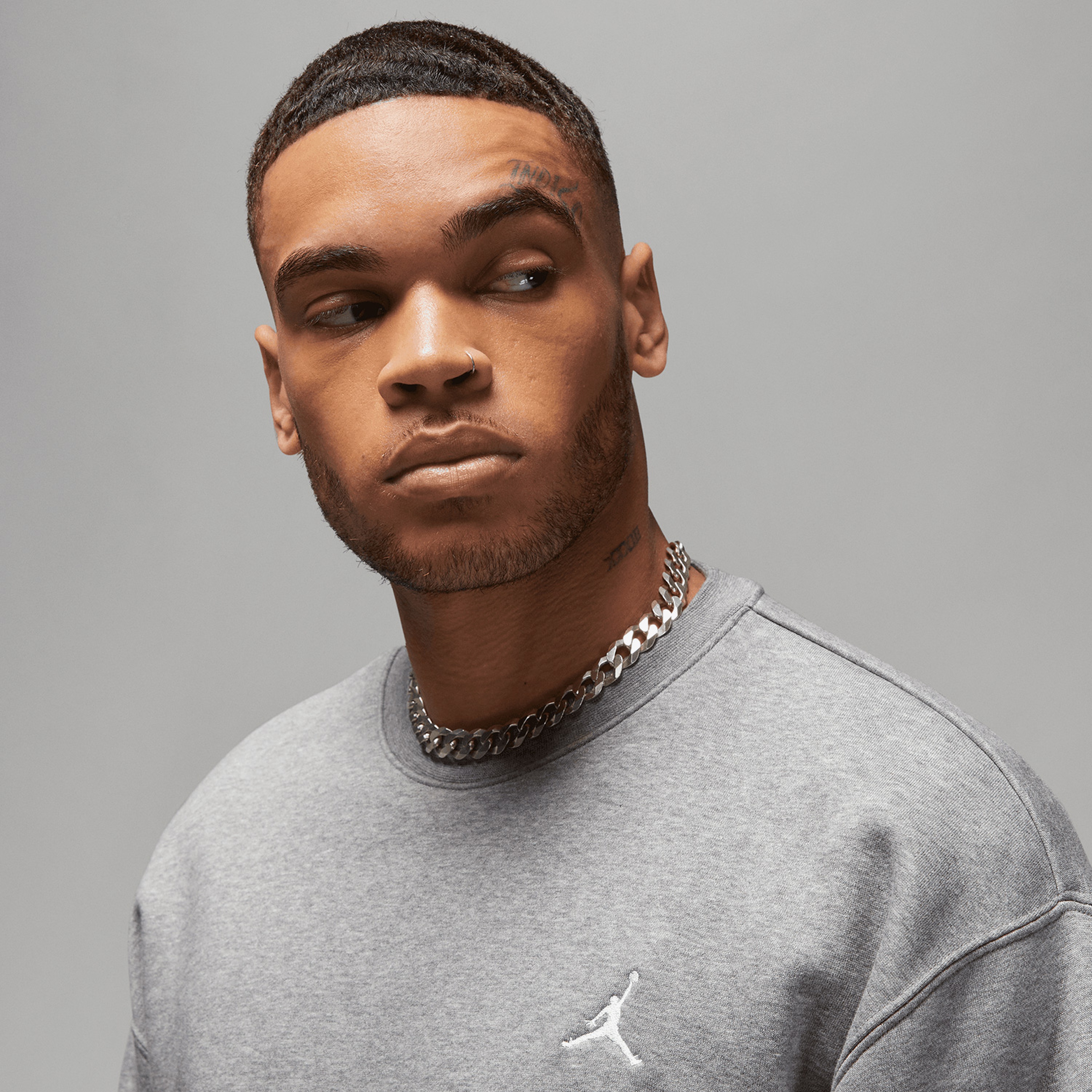 Jordan Essentials Flc Crew Erkek Gri Sweatshirt