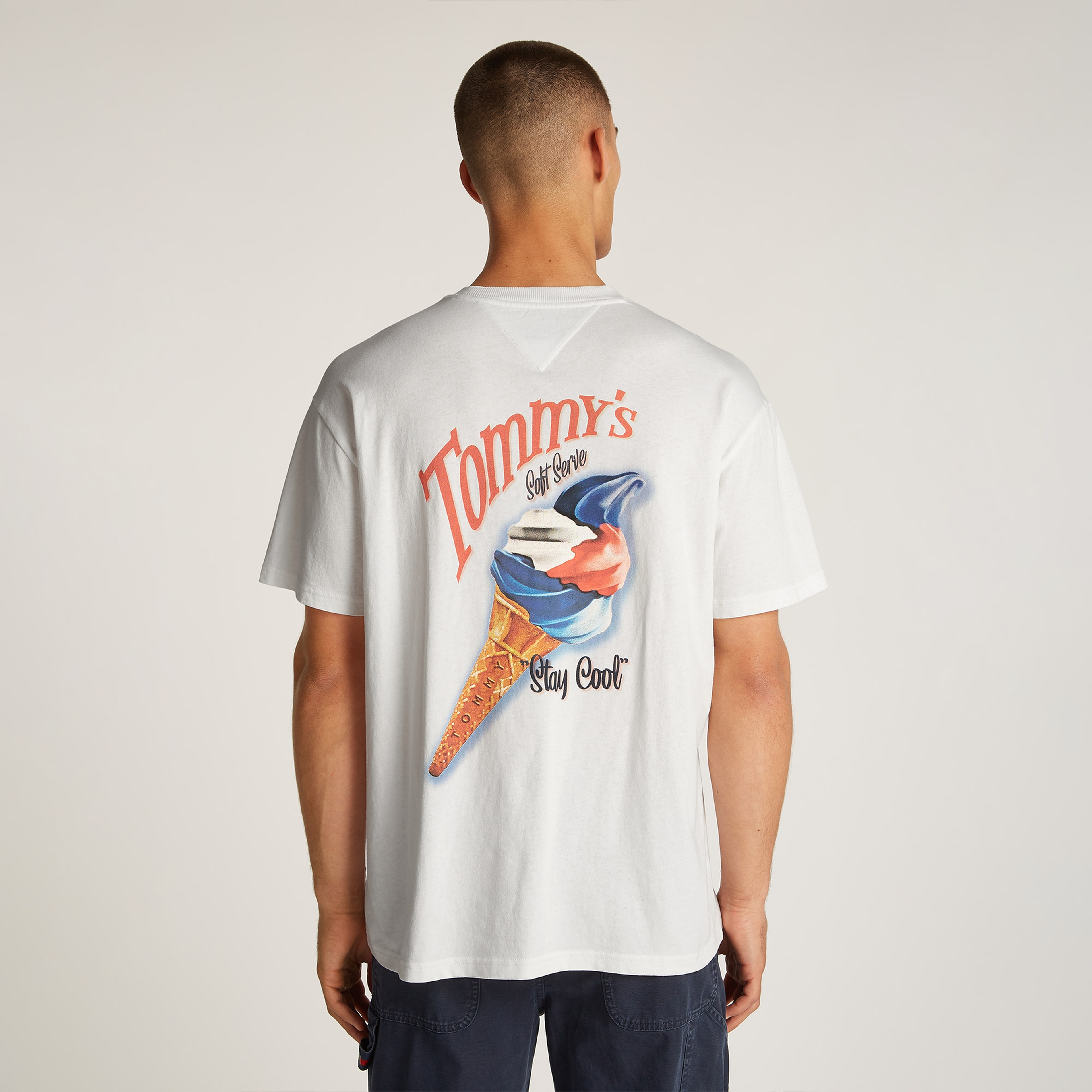 Tommy Jeans Rlx Novelty 2 Gmd Erkek Beyaz T-Shirt