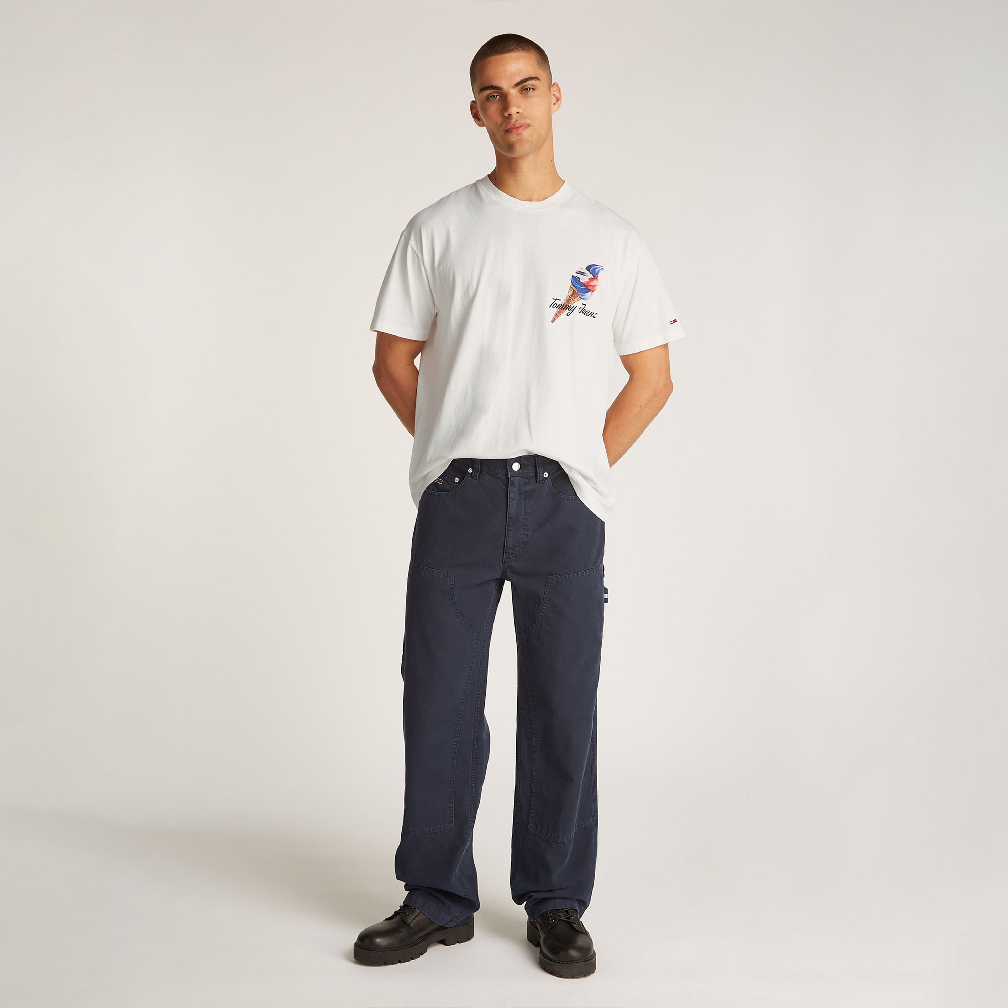 Tommy Jeans Rlx Novelty 2 Gmd Erkek Beyaz T-Shirt