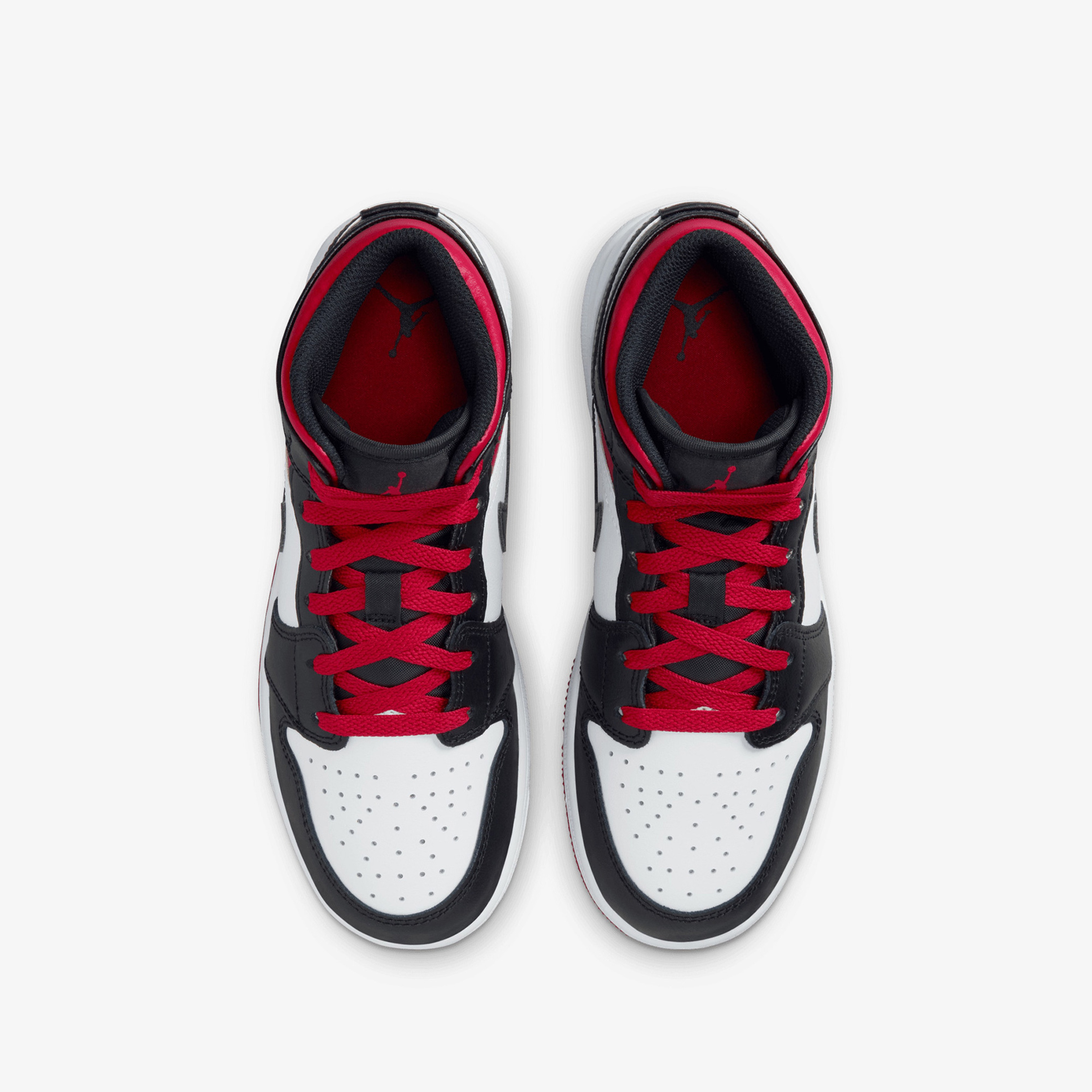 Jordan Air 1 Mid Kadın Beyaz/Siyah/Kırmızı Sneaker