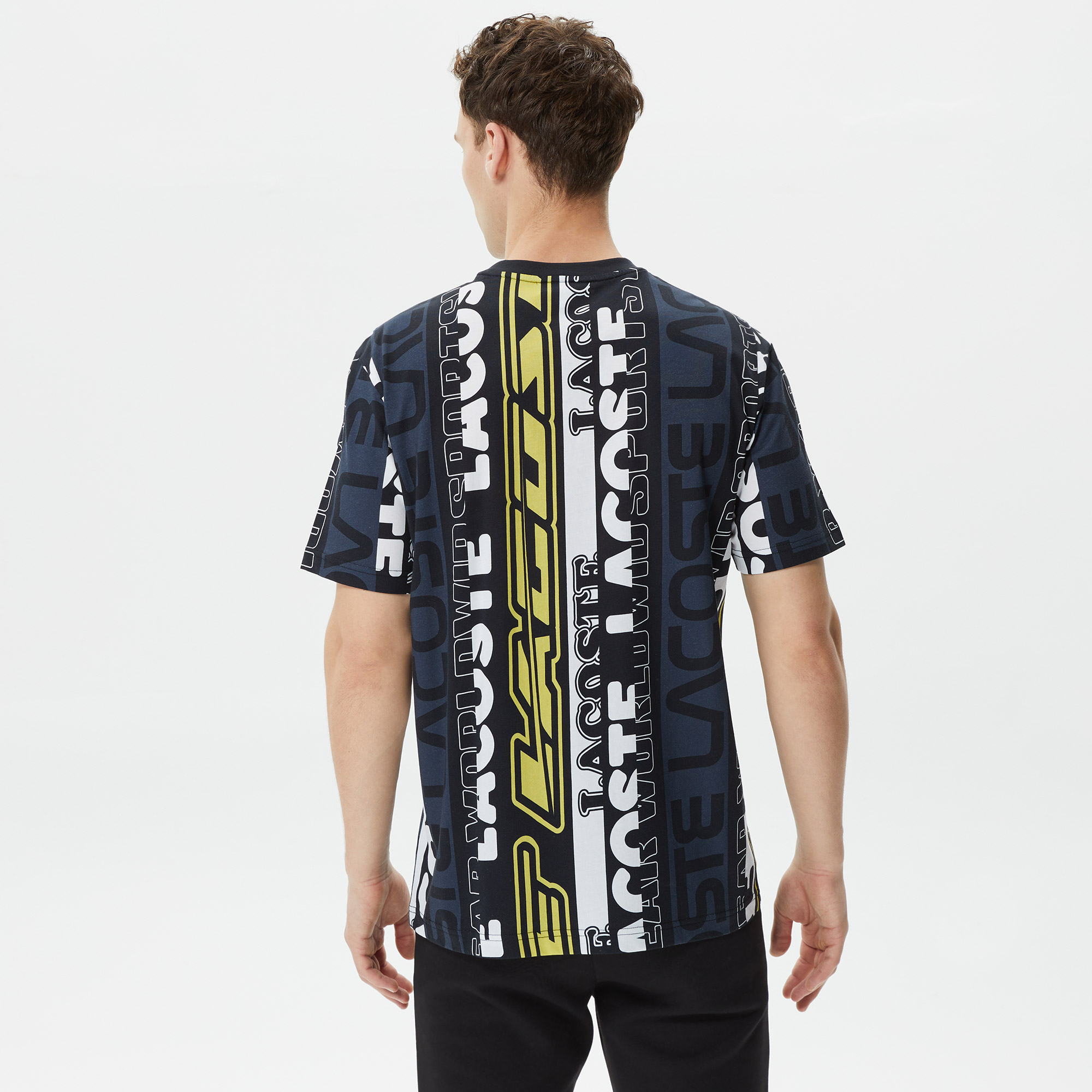 Erkek Regular Fit Bisiklet Yaka Baskılı Siyah T-Shirt