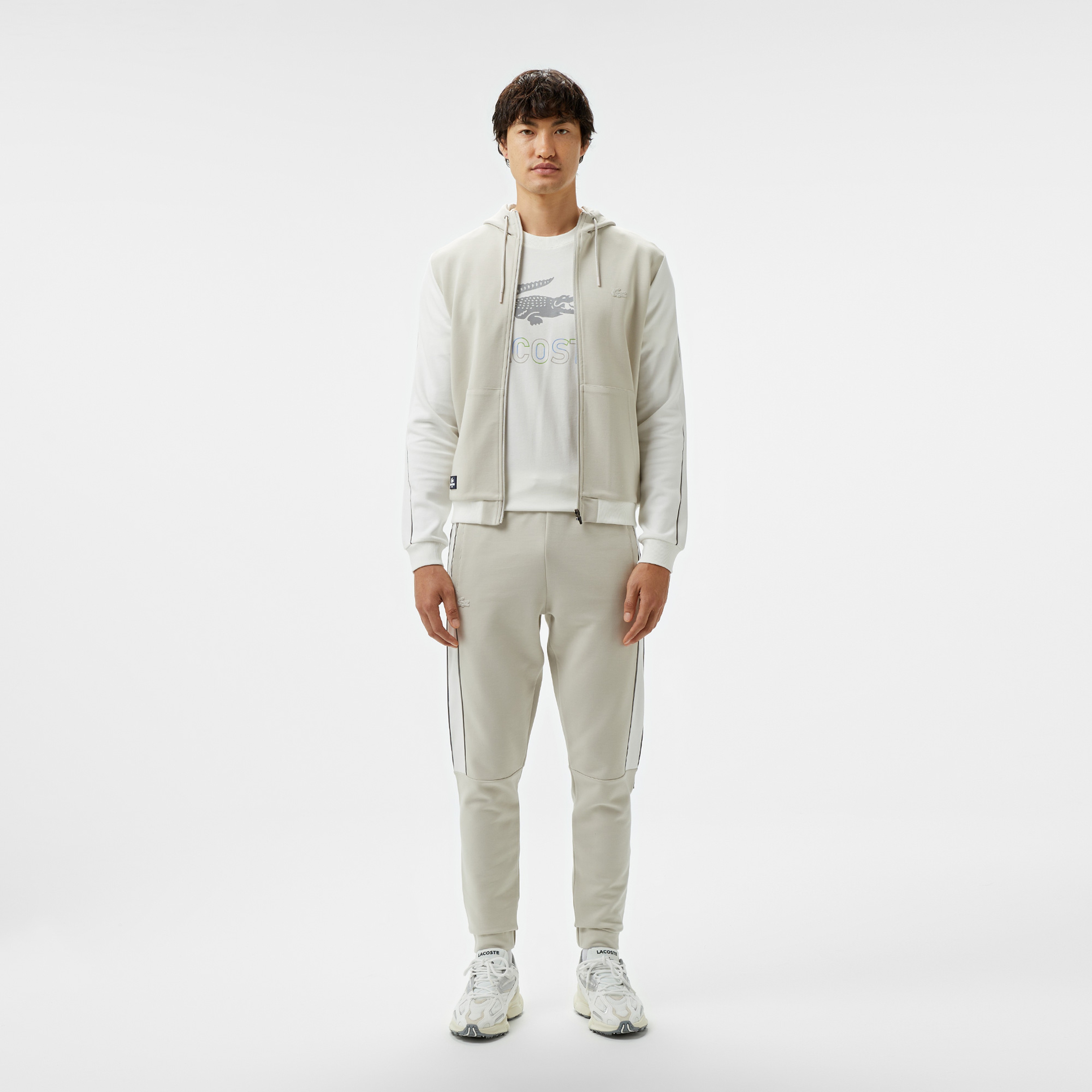 Erkek Slim Fit Kapüşonlu Gri Sweatshirt
