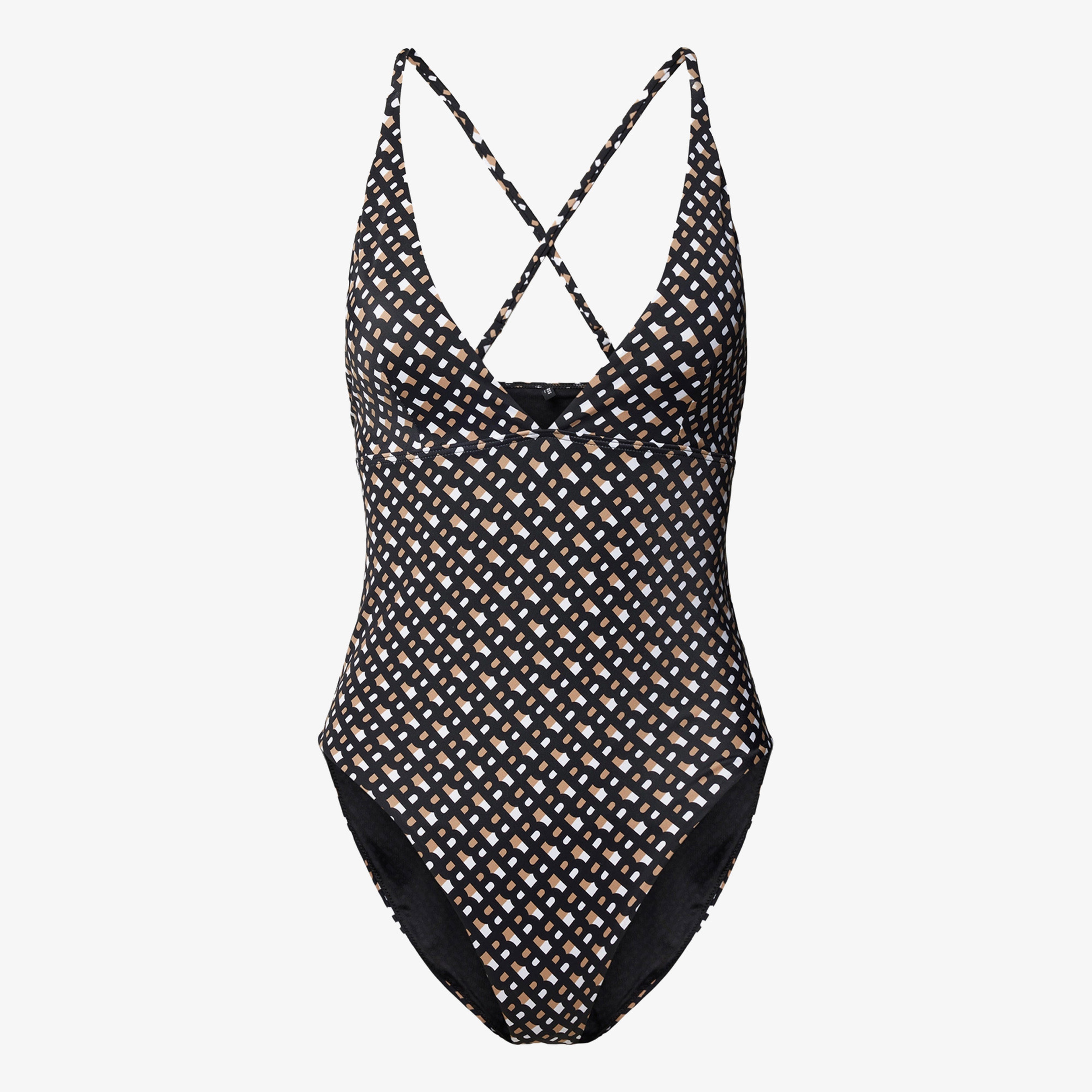 Boss Bb Monogram Kadın Siyah Mayo