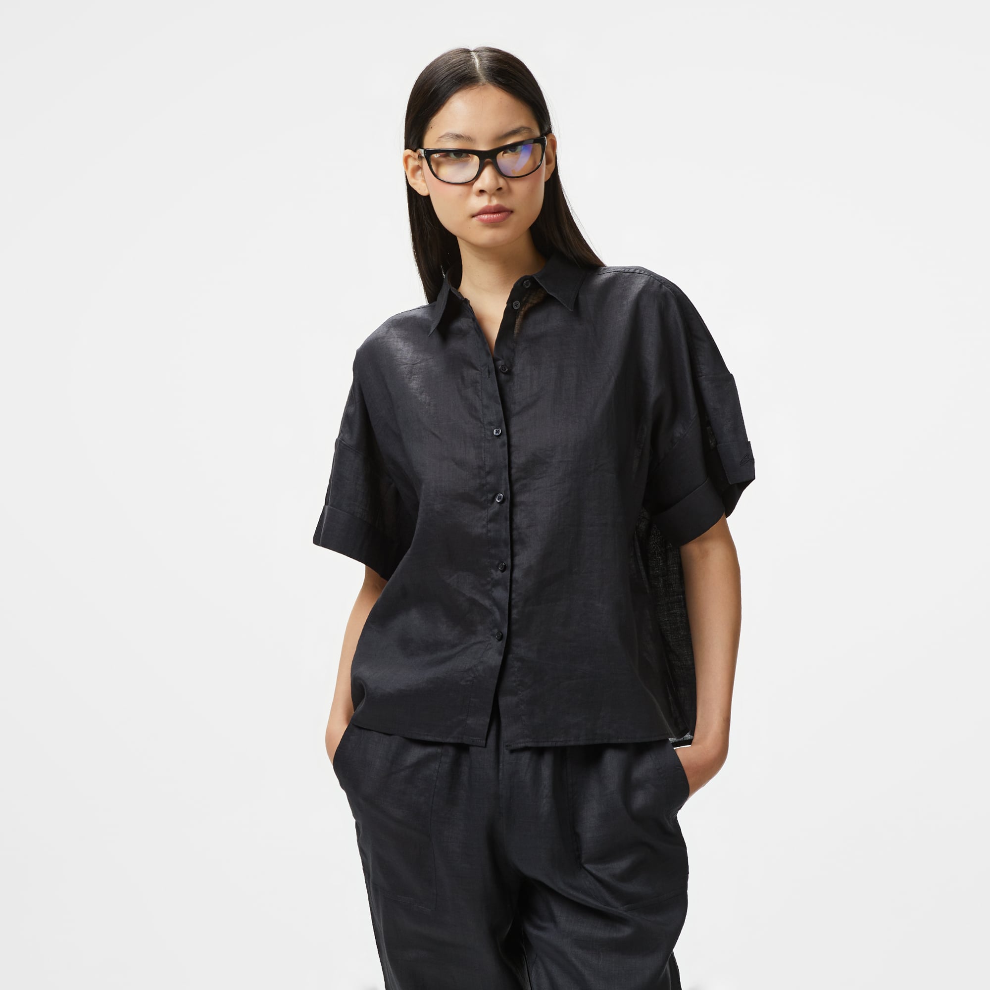 BOSS Bisenas Kadın Siyah Gömlek