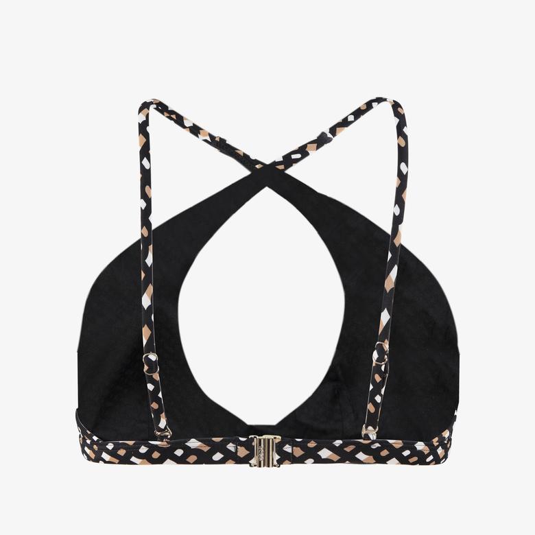 Boss Bb Monogram Trıangle Kadın Siyah Bikini Üstü