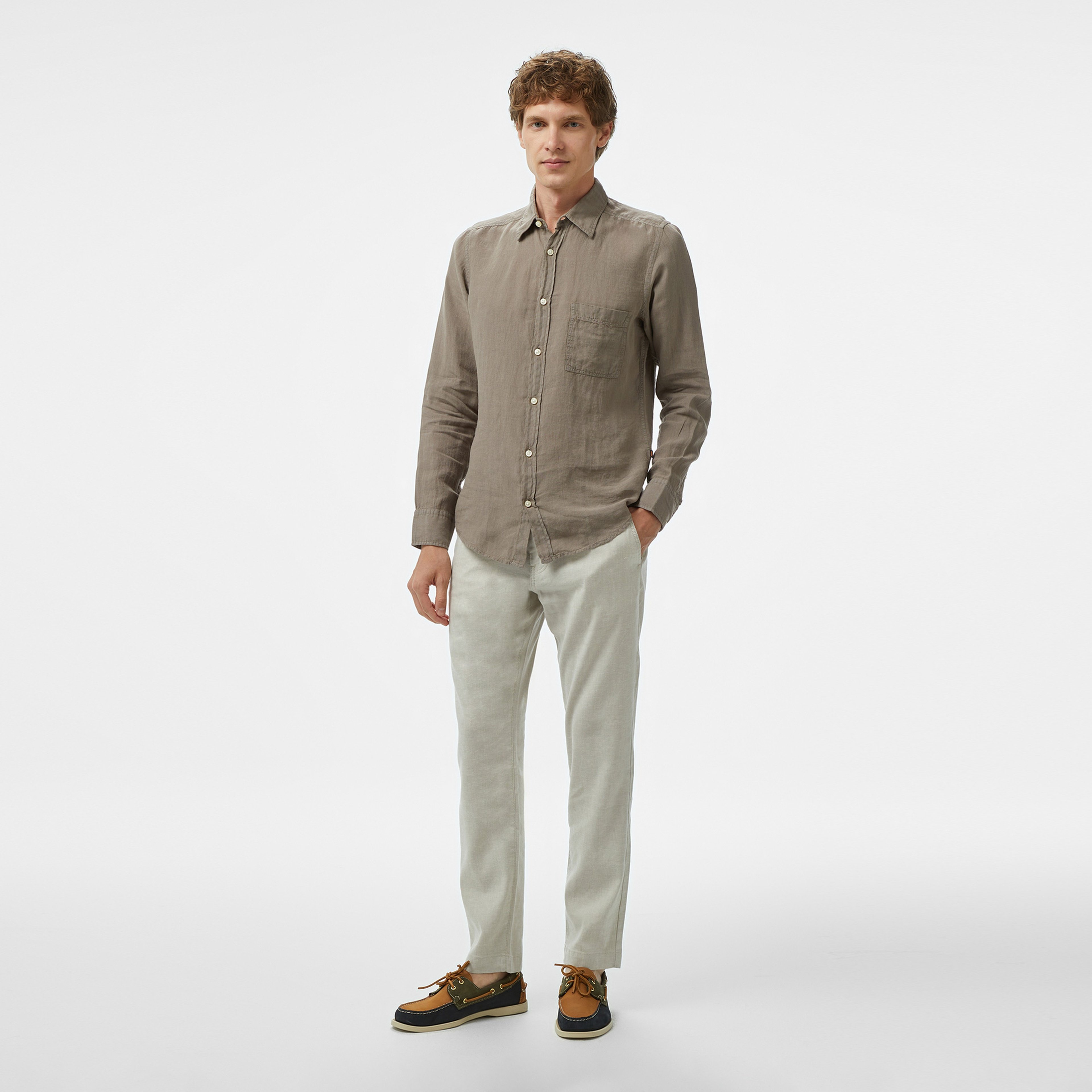 BOSS Relegant 6 Erkek Bej Gömlek