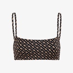 Boss Monogram Bandeau Kadın Siyah Bikini Üstü