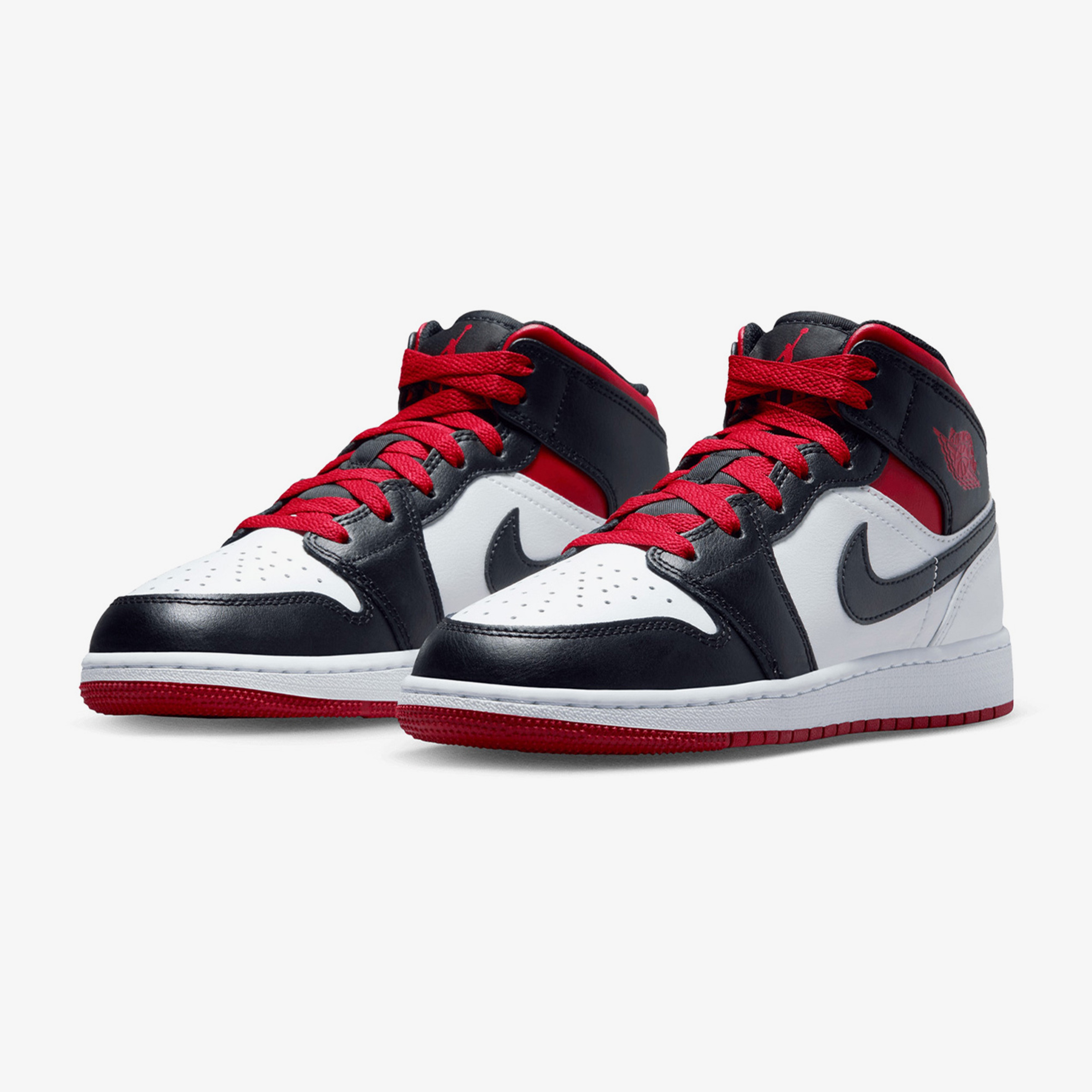 Jordan Air 1 Mid Kadın Beyaz/Siyah/Kırmızı Sneaker