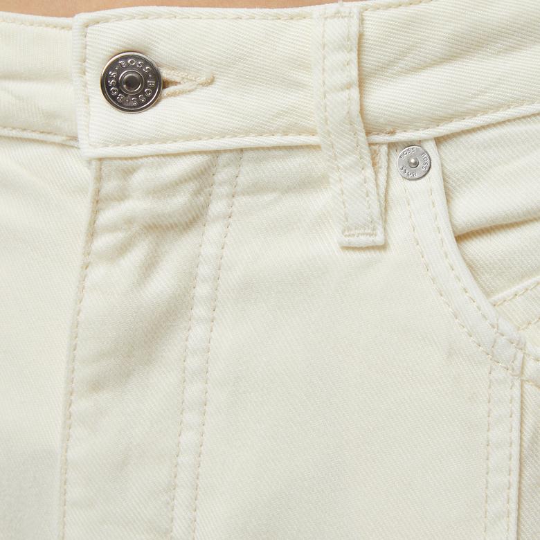 Boss Slouchy Pleatd Kadın Beyaz Jean