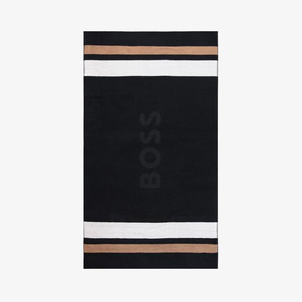 Boss Codes Towel Kadın Siyah Plaj Havlusu