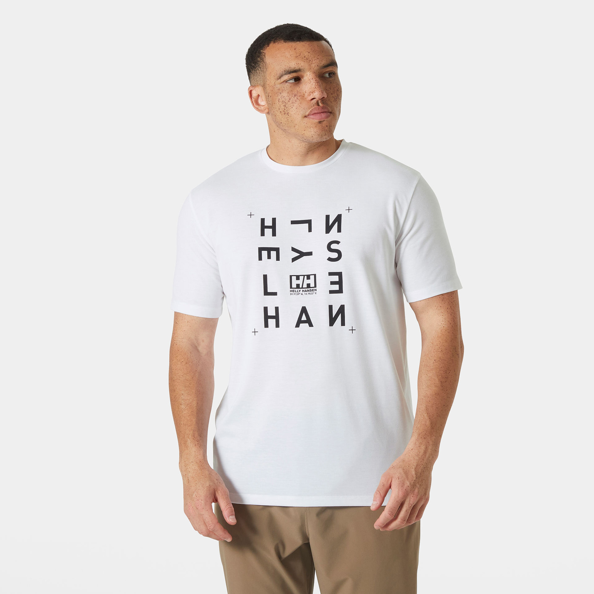Helly Hansen Skog Recycled Graphic Erkek Beyaz T-shirt
