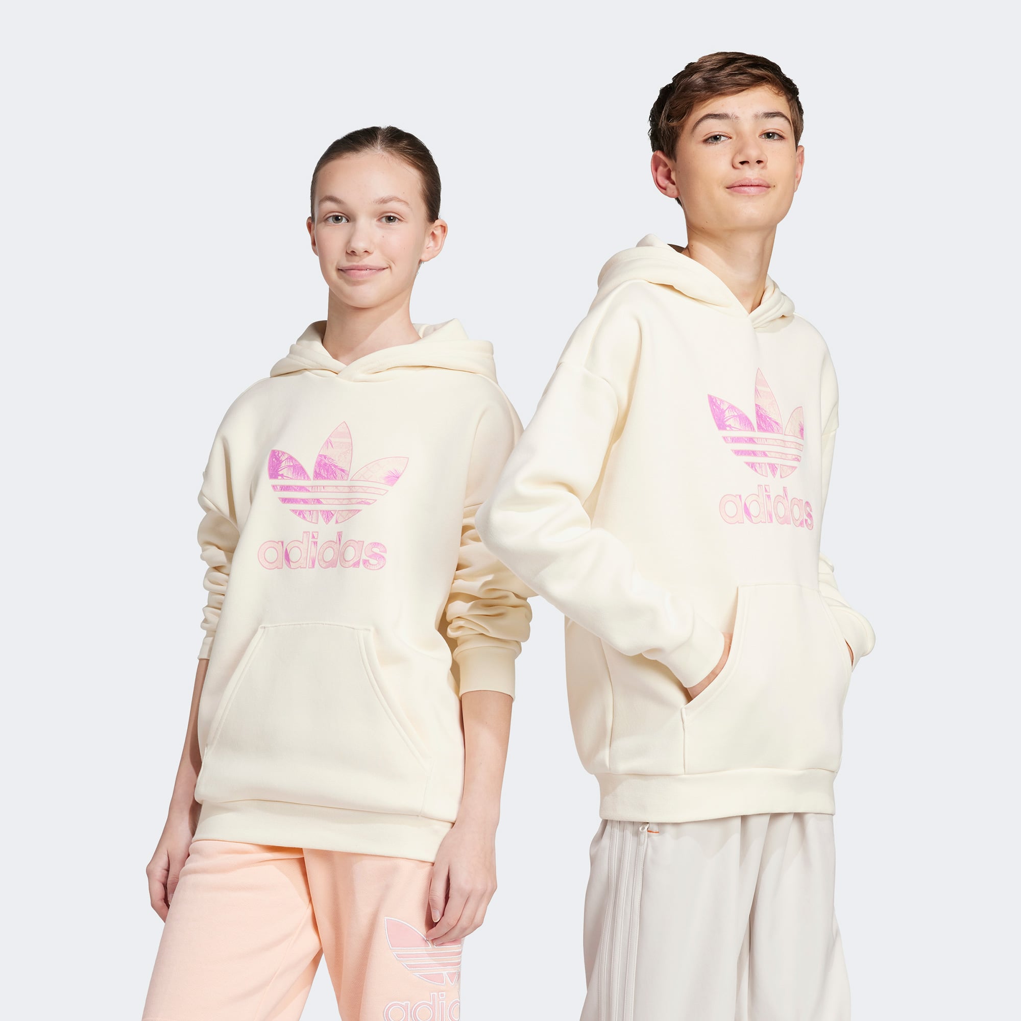 adidas Hoodie Genç Çocuk Bej Sweatshirt