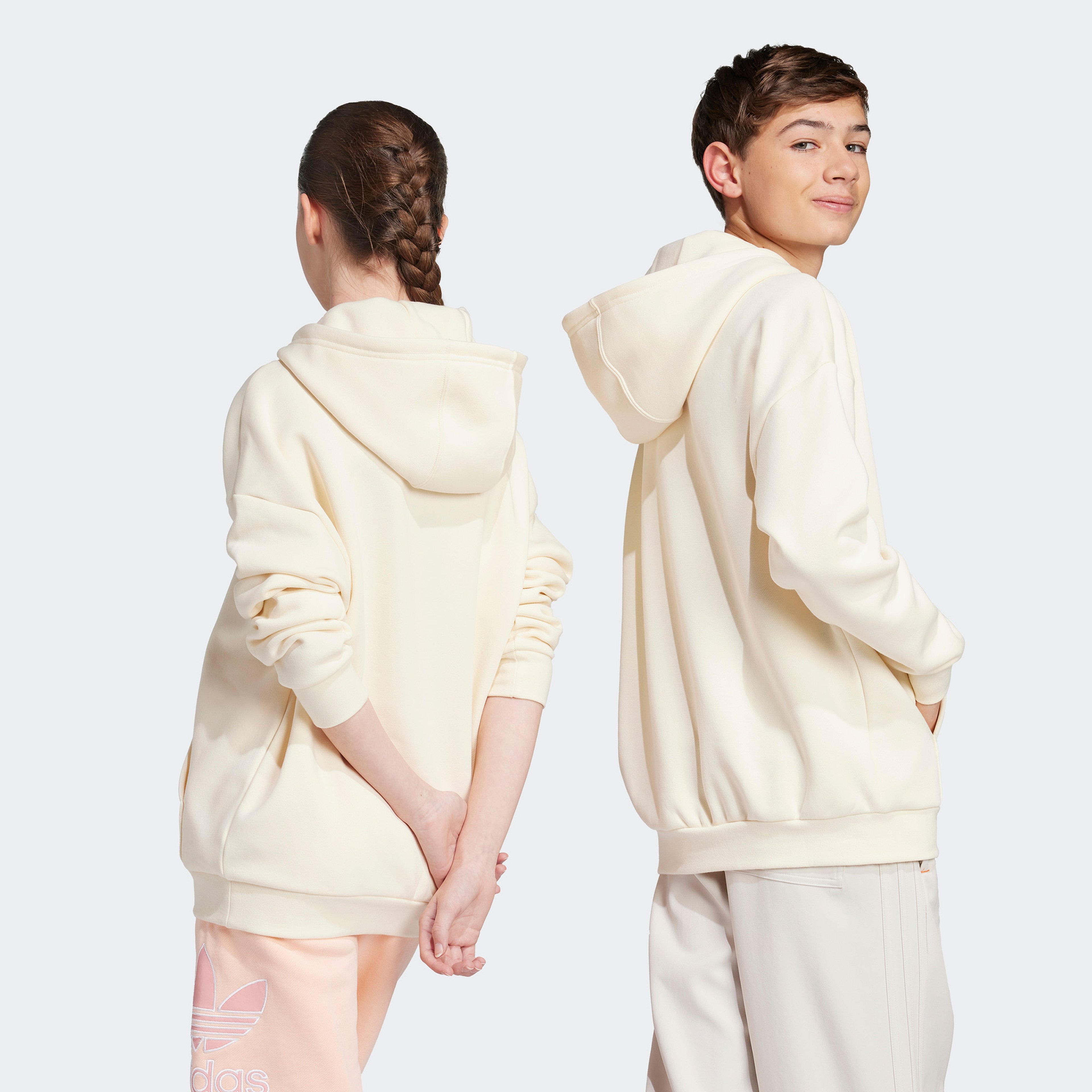 adidas Hoodie Genç Çocuk Bej Sweatshirt