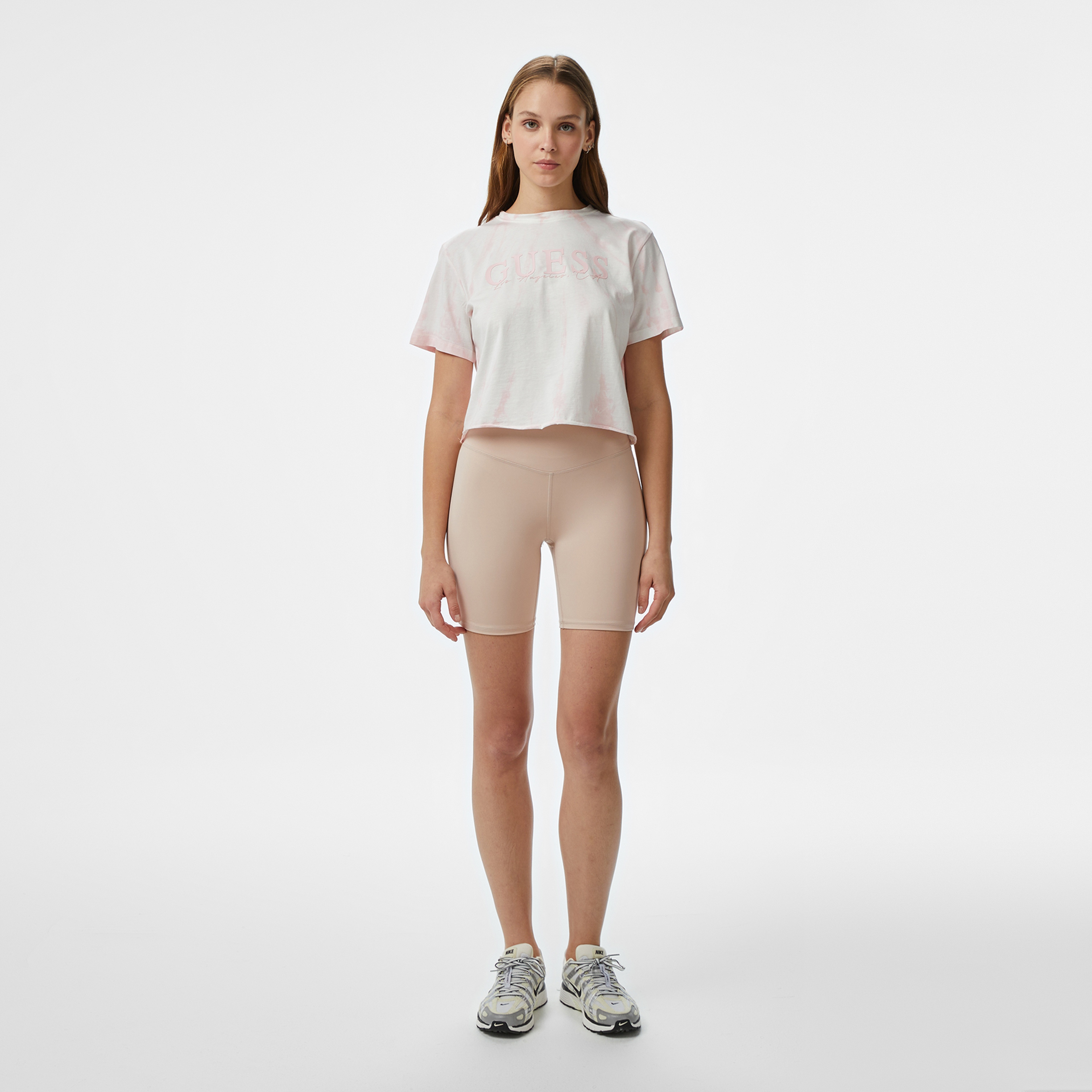 Guess Genziana Crop Mid Organiceam 180 Kadın Pembe T-Shirt