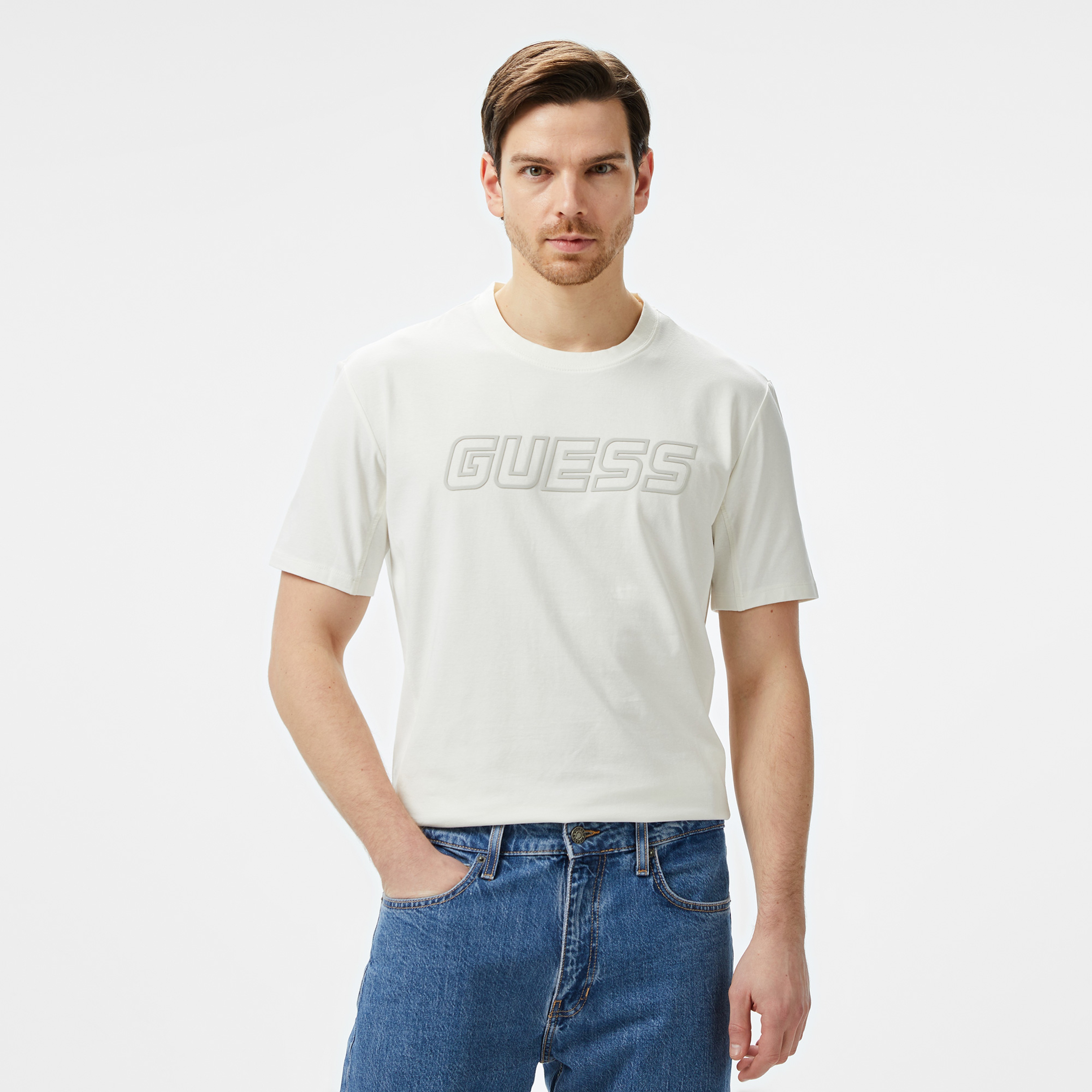 Guess Erkek Beyaz T-Shirt