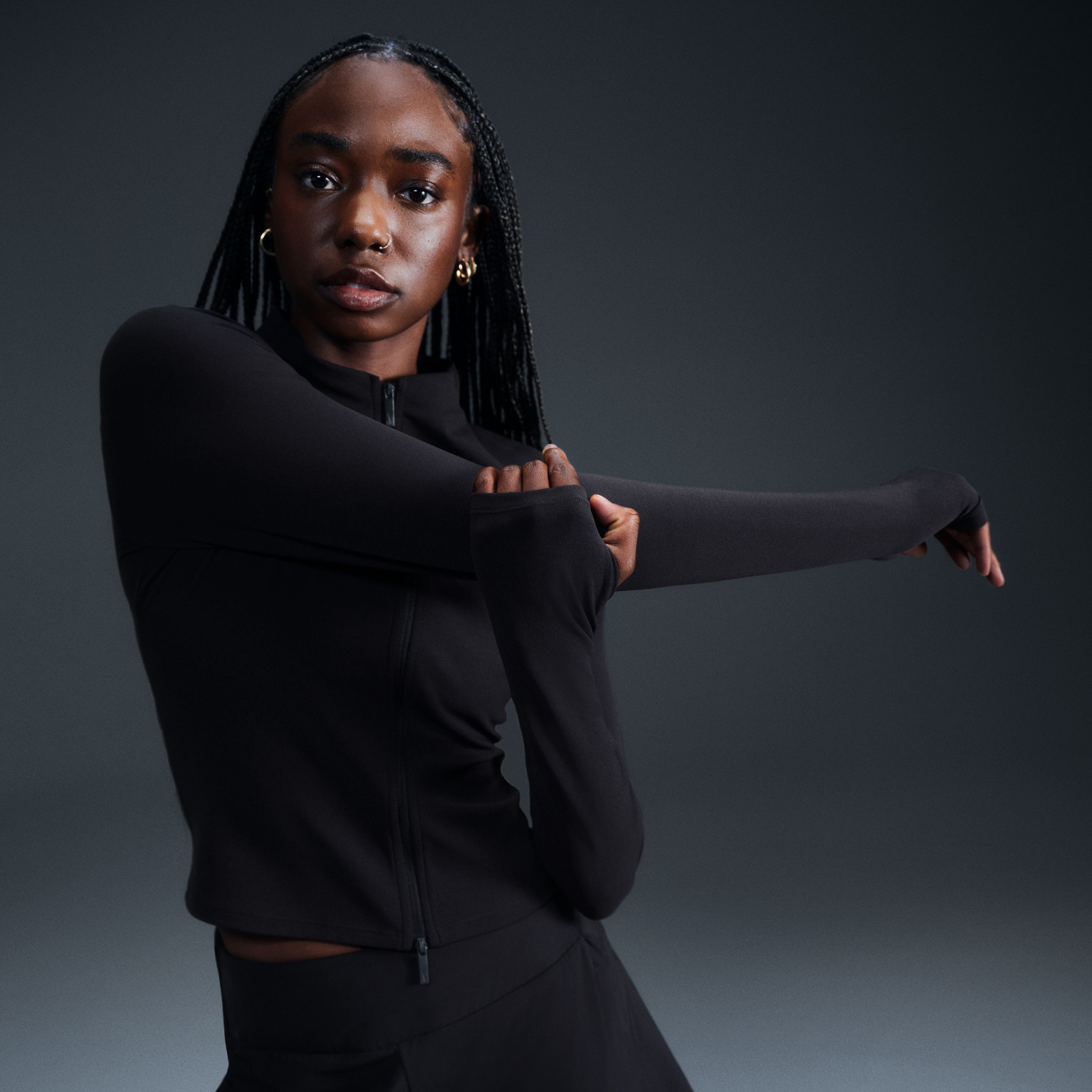 Nike Dri-Fit Zenvy Kadın Siyah Uzun Kollu T-Shirt