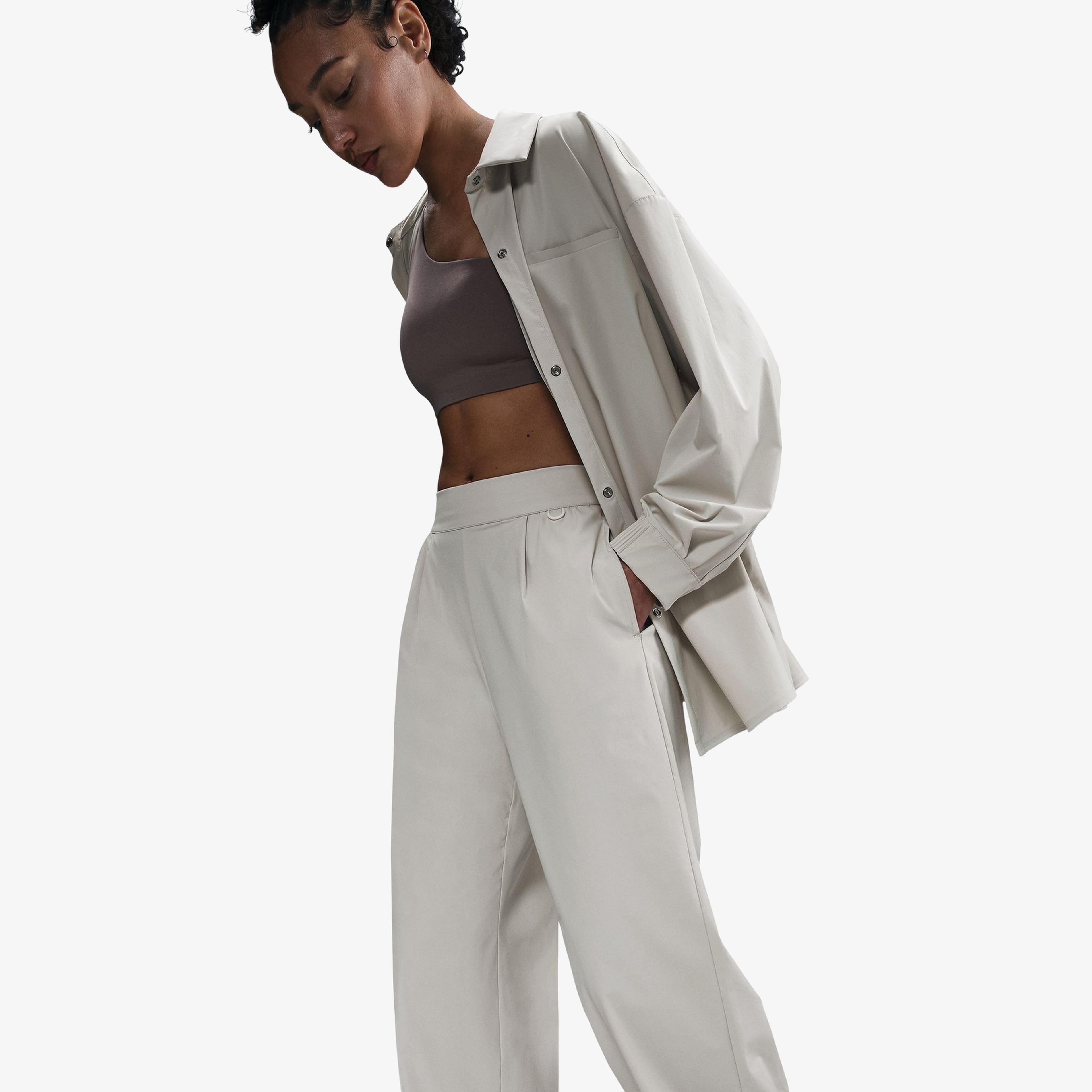 Nike 24.7 Perfectstretch Kadın Krem Antrenman Eşofman Altı