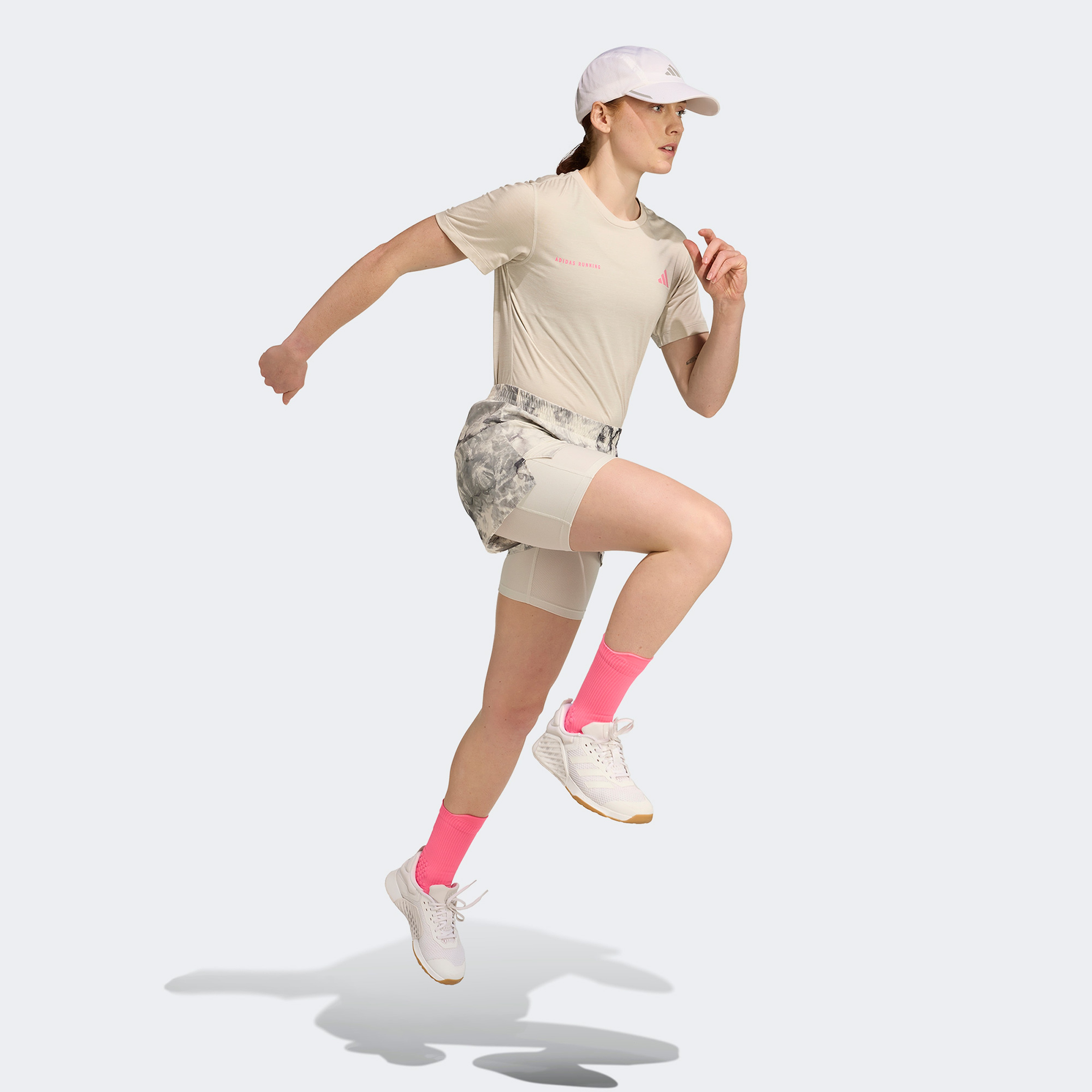 adidas Own The Run Spray Dye 2in1 Kadın Gri Koşu Şortu