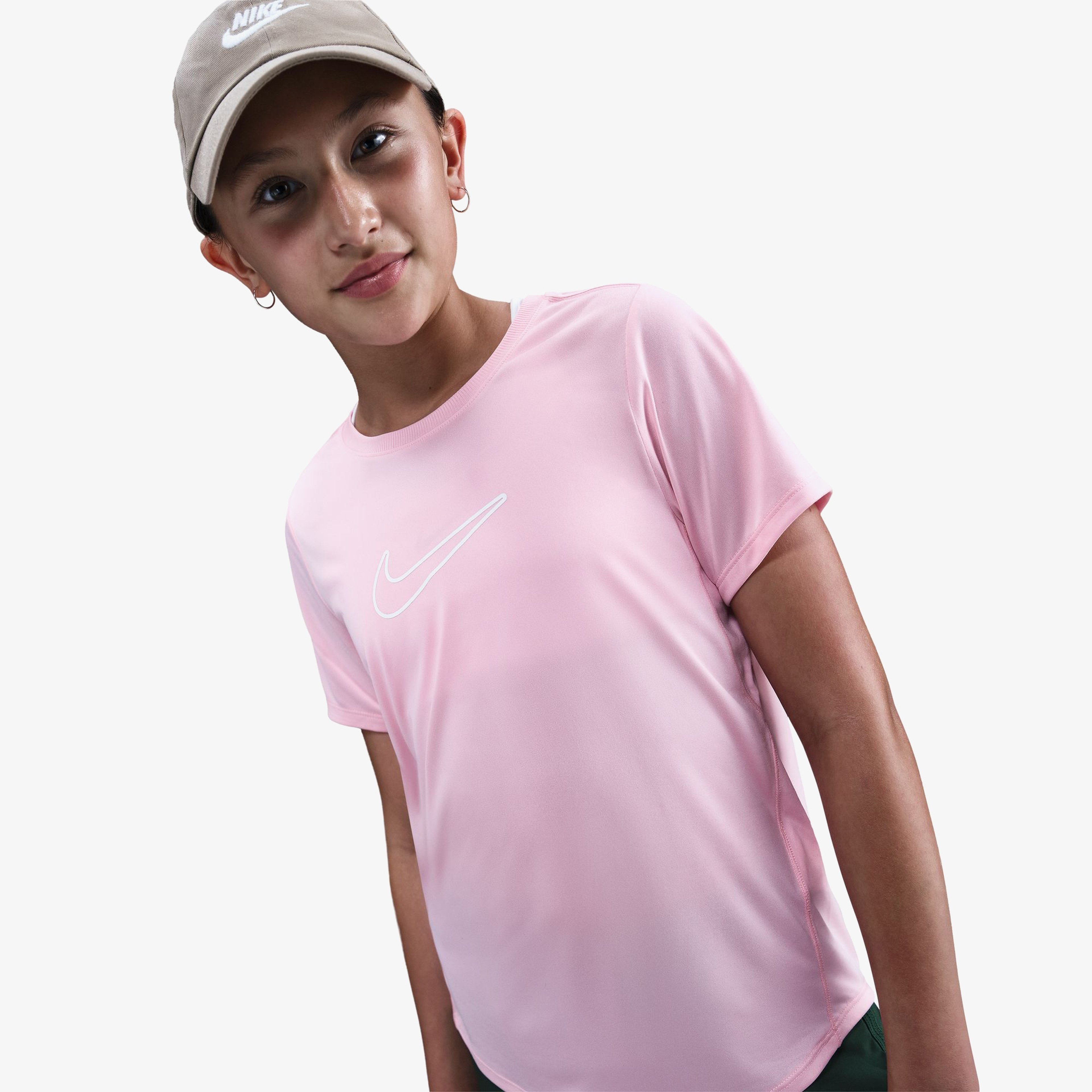 Nike One Fitted Çocuk Pembe T-Shirt