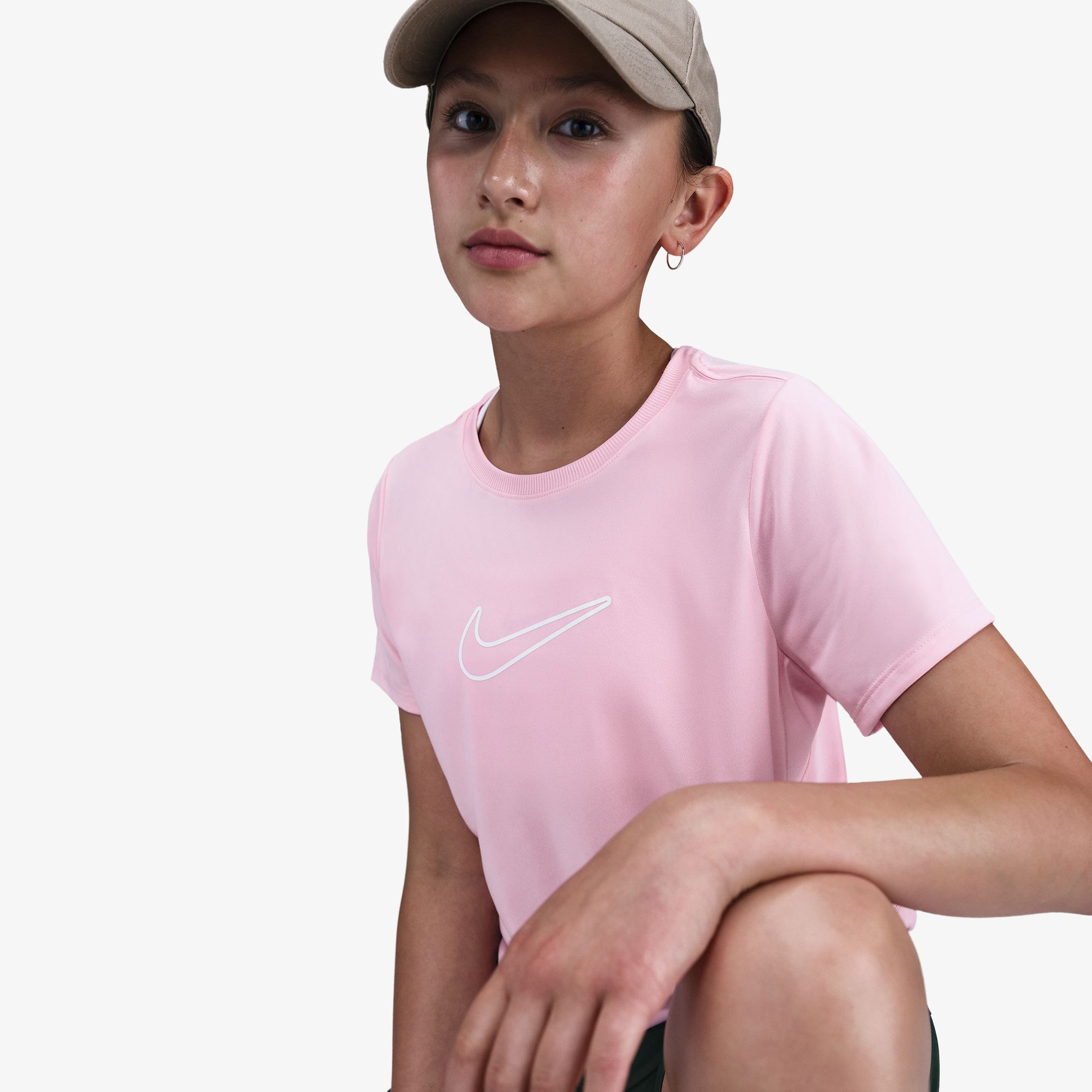 Nike One Fitted Çocuk Pembe T-Shirt