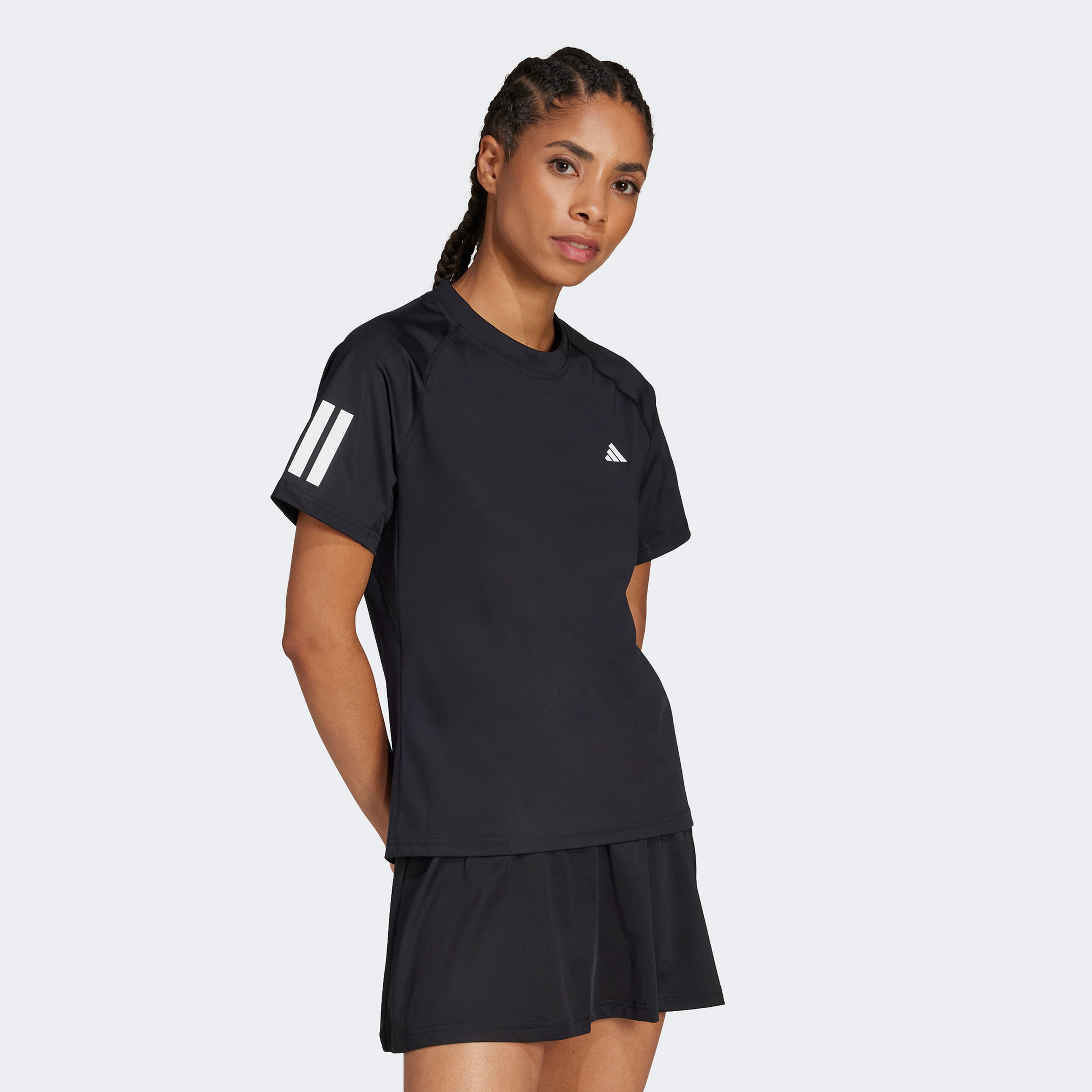 adidas Club 3 Stripes Climacool Kadın Siyah Tenis T-Shirt