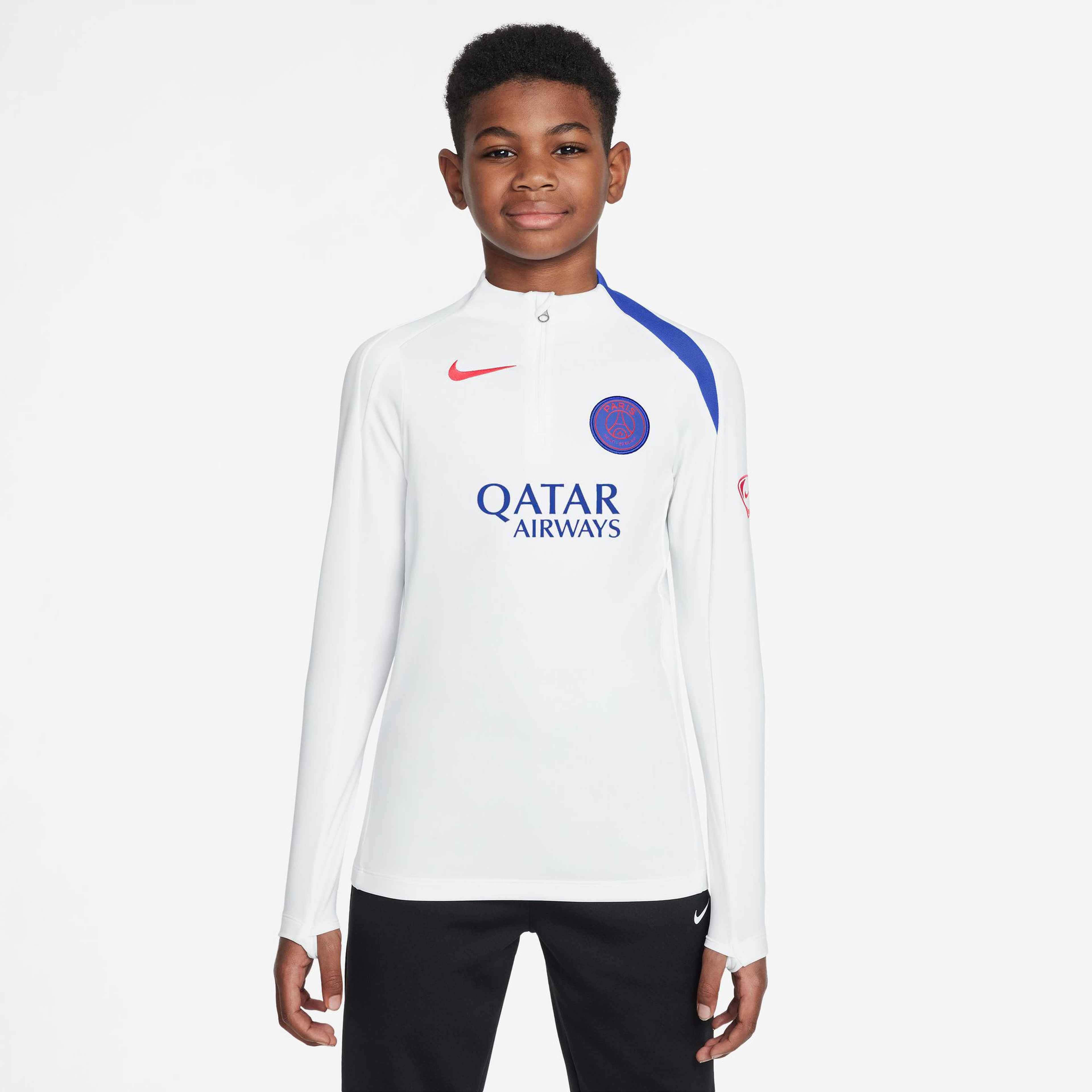 Nike Paris Saint Germain Strike Drill Top Çocuk Beyaz Futbol Sweatshirt