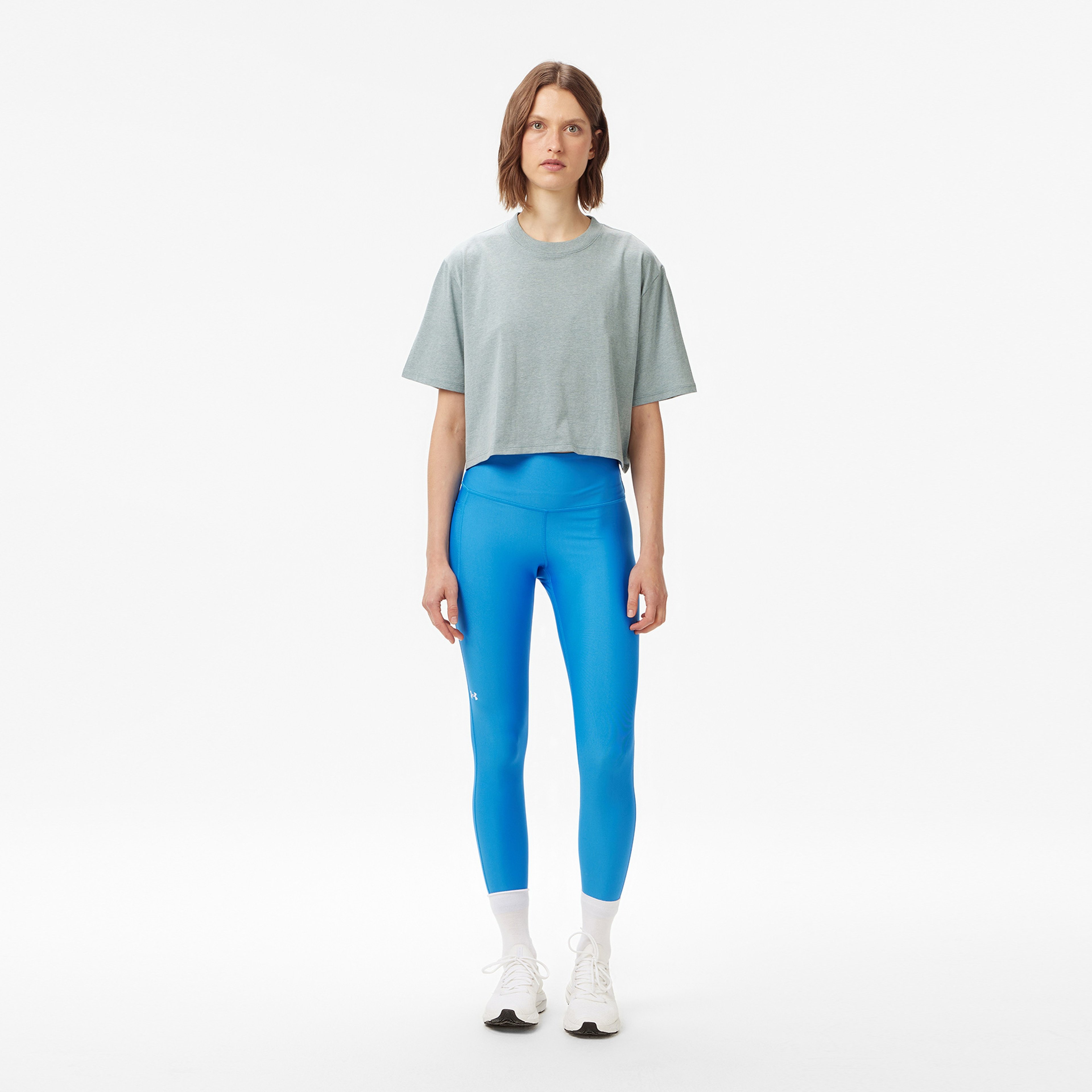 Under Armour Tech Hi Ankle Leg Kadın Mavi Antrenman Tayt