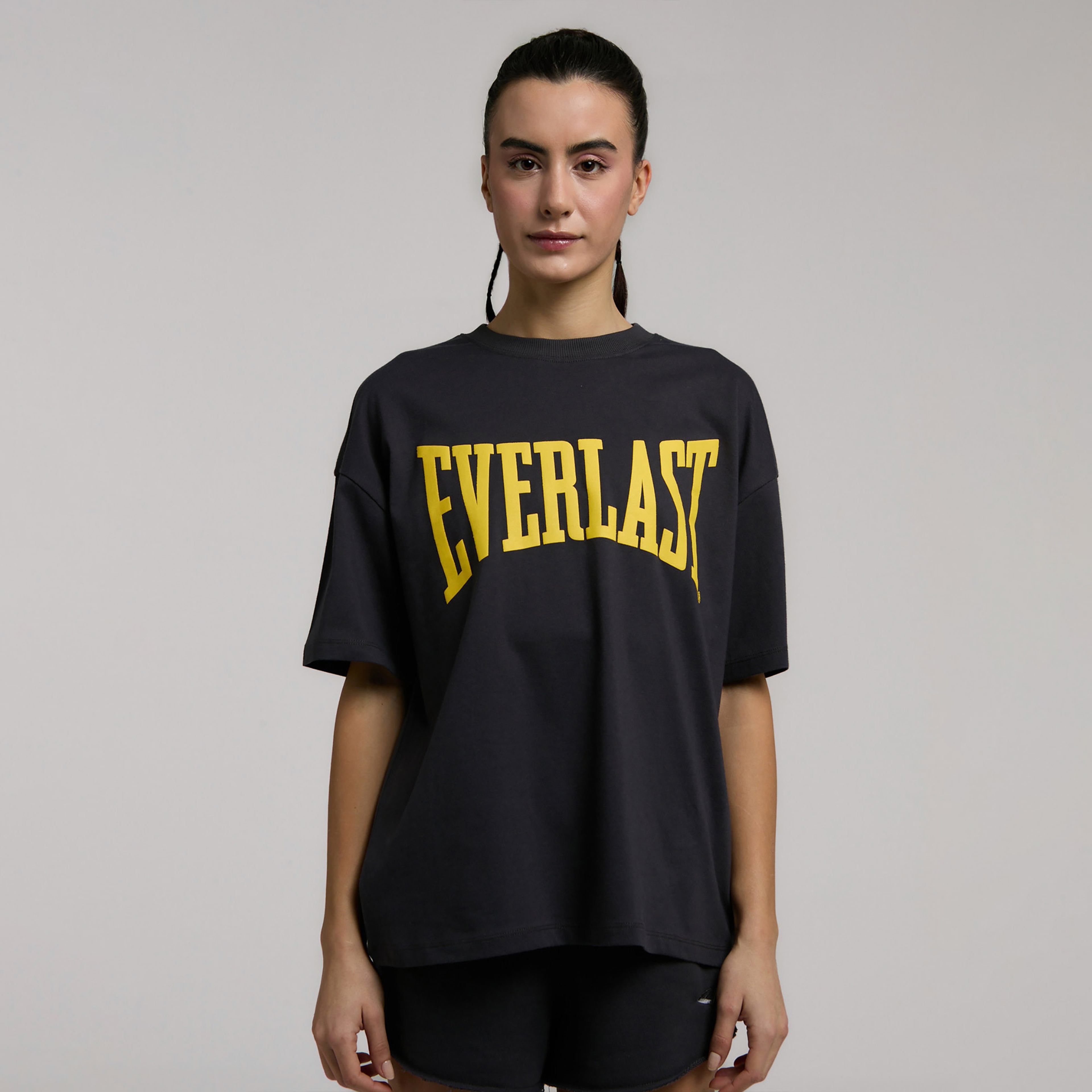 Everlast Ever Classics Oversize Kadın Gri T-Shirt